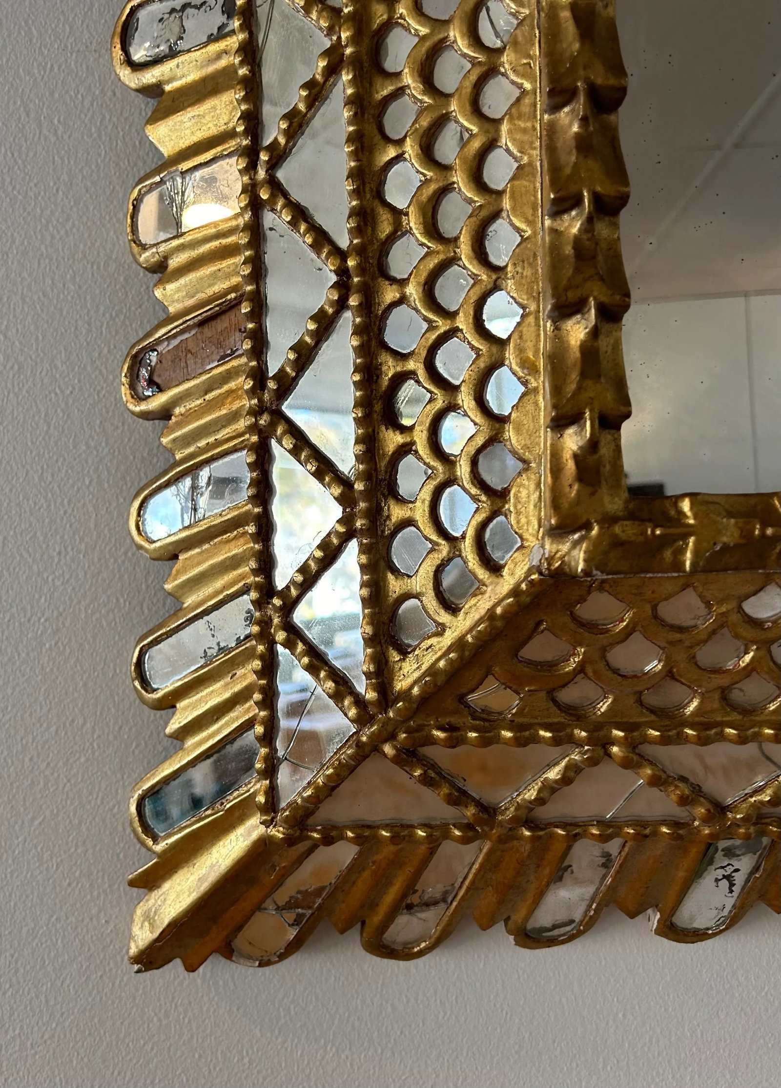 Late 19th Century Italian Gilt Frame Mirror, Square - 7
