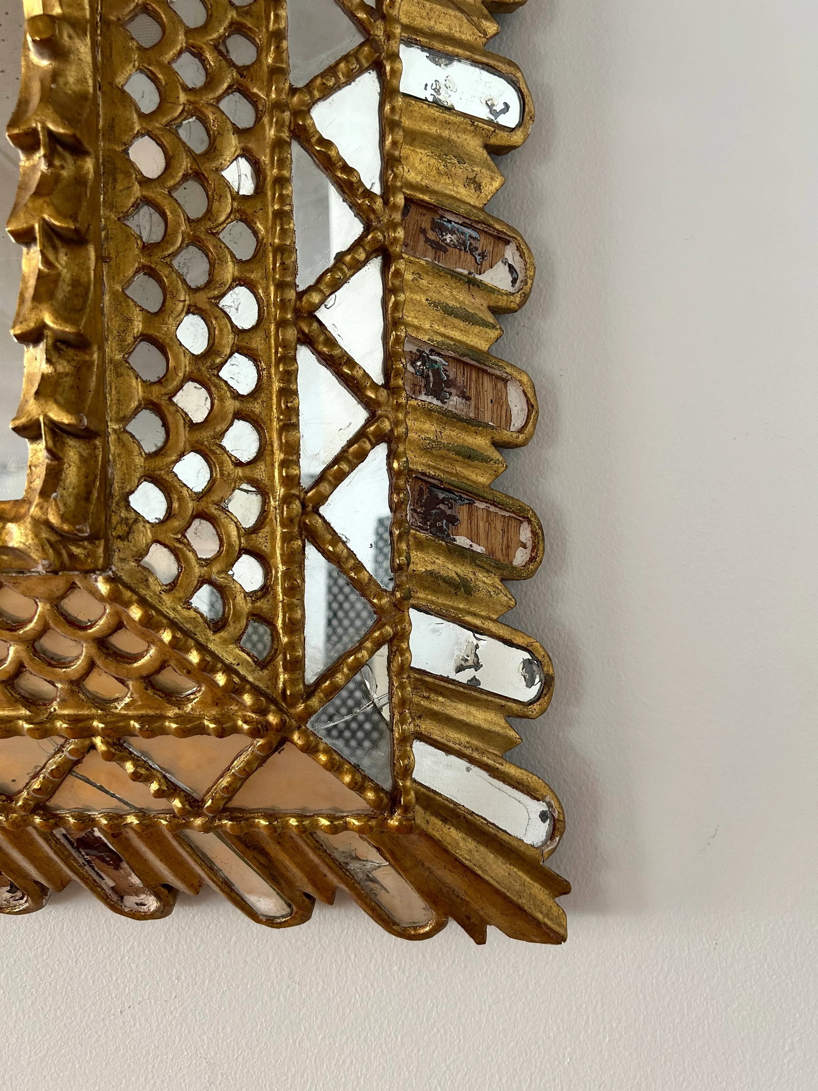 Late 19th Century Italian Gilt Frame Mirror, Square - 8