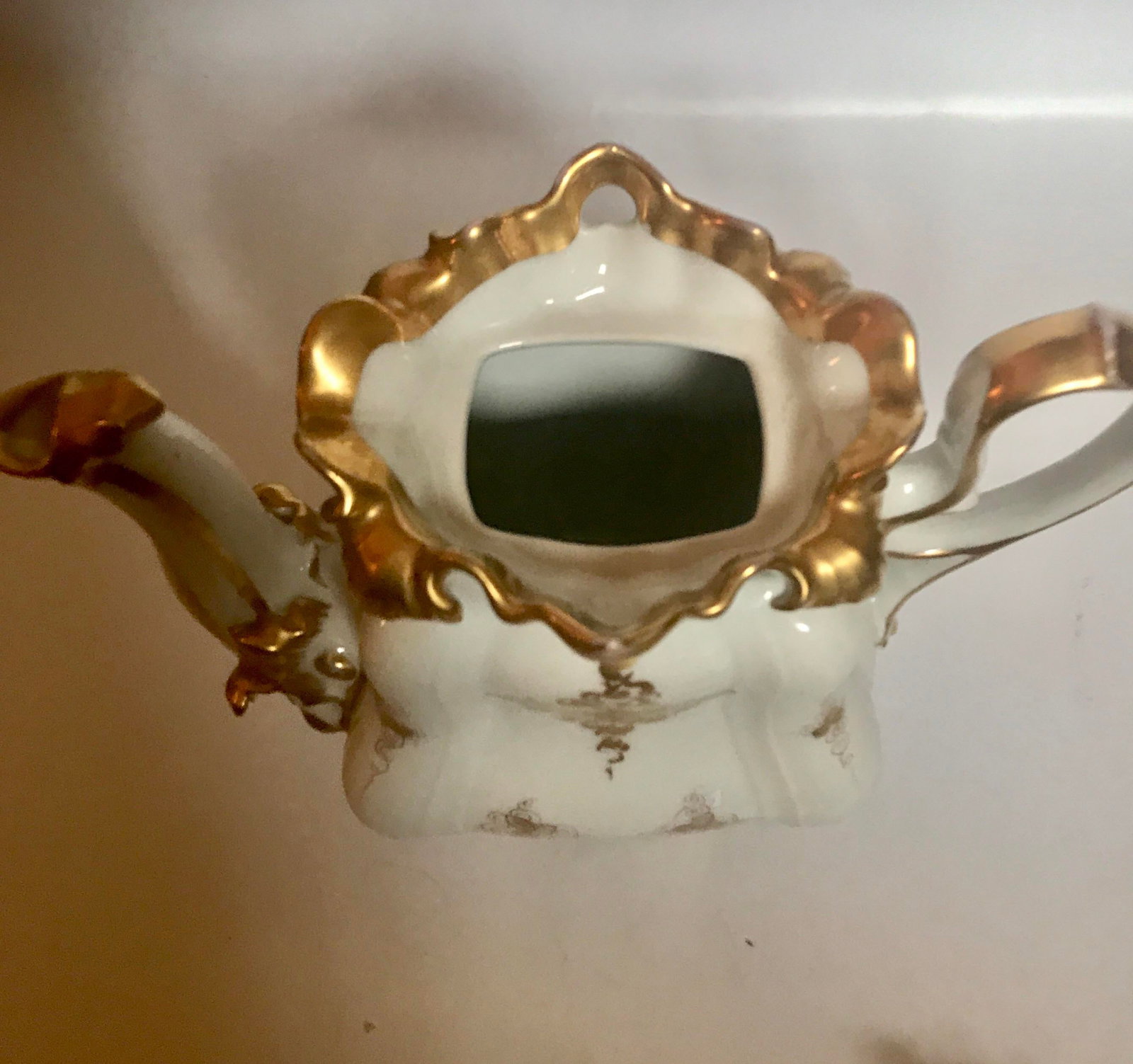 Mid 19th Century Antique Meissen Style Rococo Gold Encrusted Coffee Pot by Tpm Carl Tielsch - 9