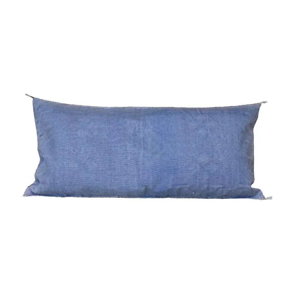 Blue Moroccan Cactus Silk Pillow - 2