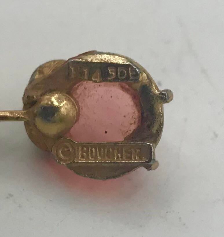 1940s Signed Marcel Boucher Pink and Gold Pendent Clip Earrings - 2 Pieces - 4