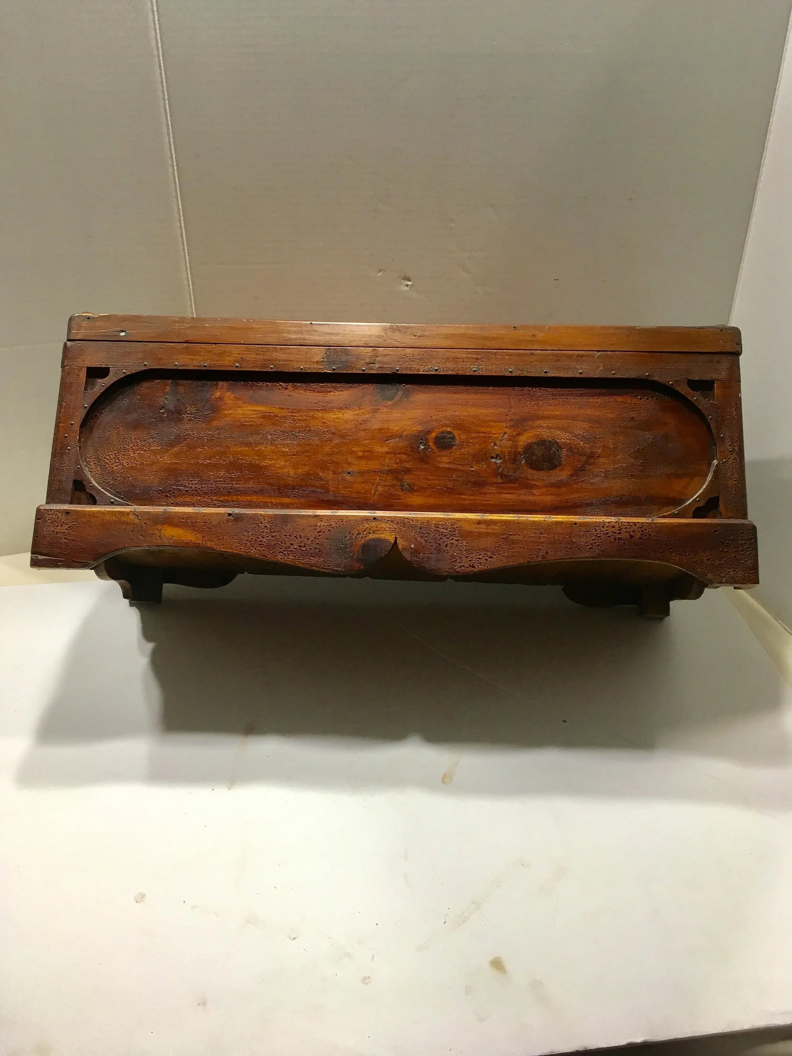 1940s Americana Mahogany Storage Box with Handles - 2