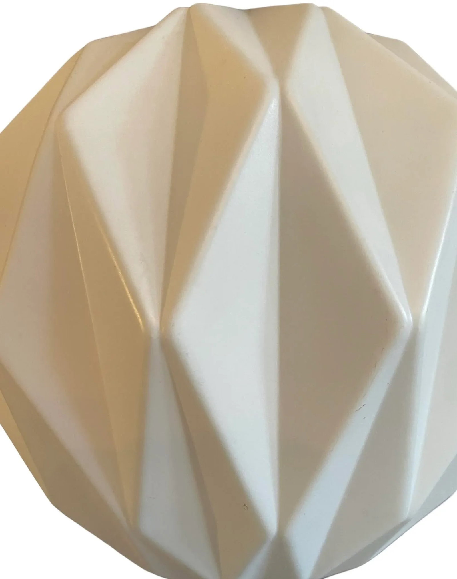 Vintage 3-Dimensional Diamond Pattern White Glass Ceiling Pendant Light - 7