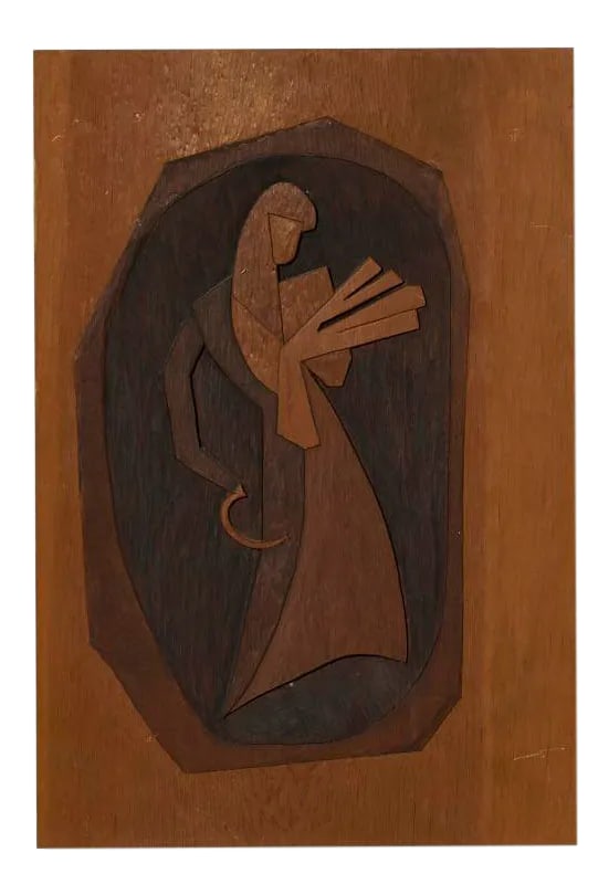 Vintage Modernist Wood Carving Art by Barnet Levy (1 of 4)