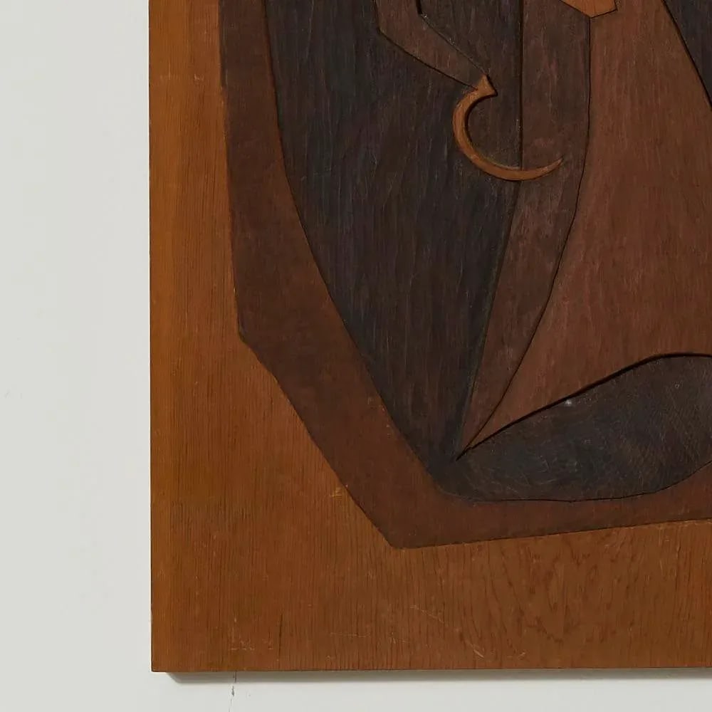 Vintage Modernist Wood Carving Art by Barnet Levy - 3