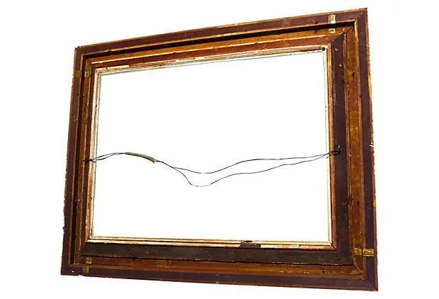 Vintage Painted Carved Wood Frame - 6