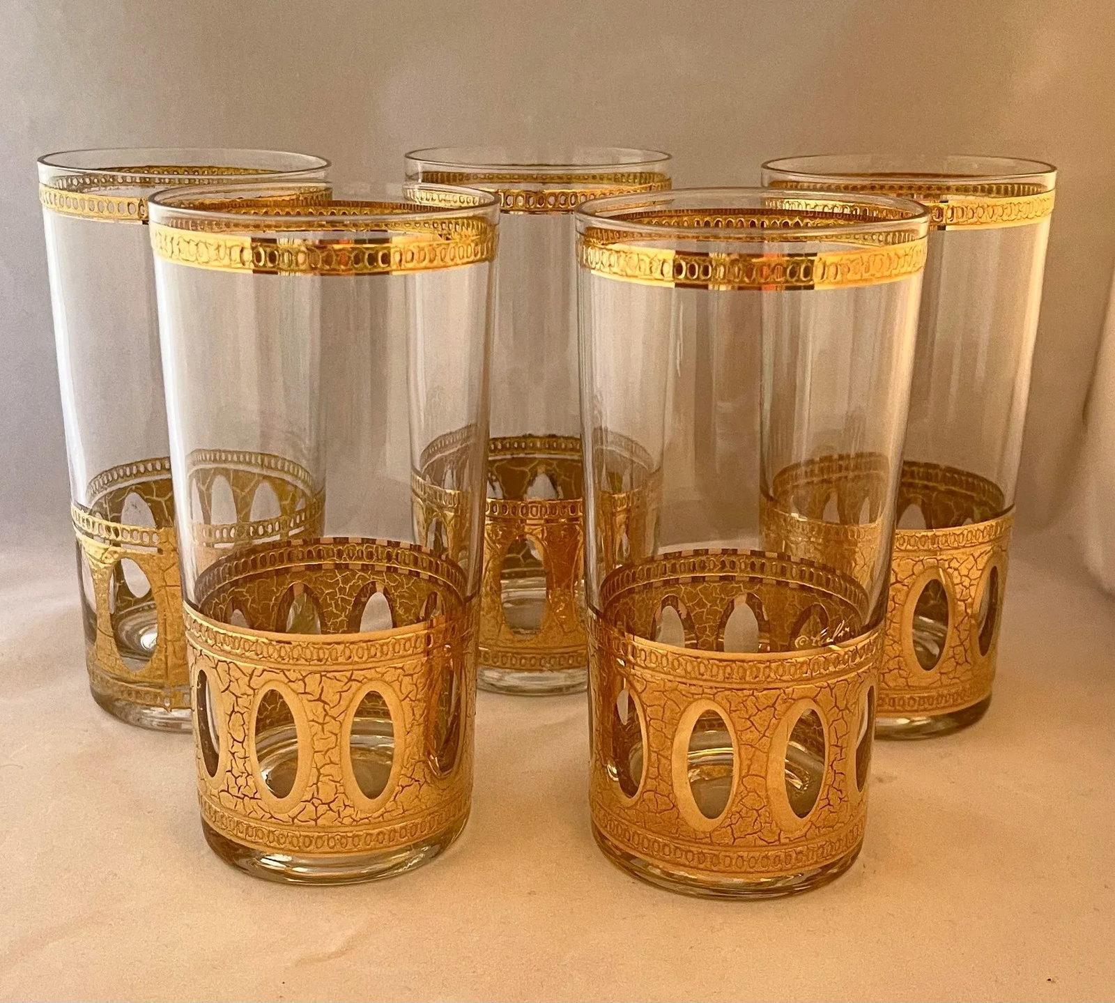 1960s Mid-Century Modern Culver "Antiqua" Highball Glasses - Set of 5 - 2