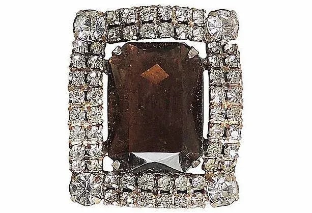 Vintage Delizza & Elster Juliana Faux-Topaz Rhinestone Clip Earrings - 2 Pieces - 2