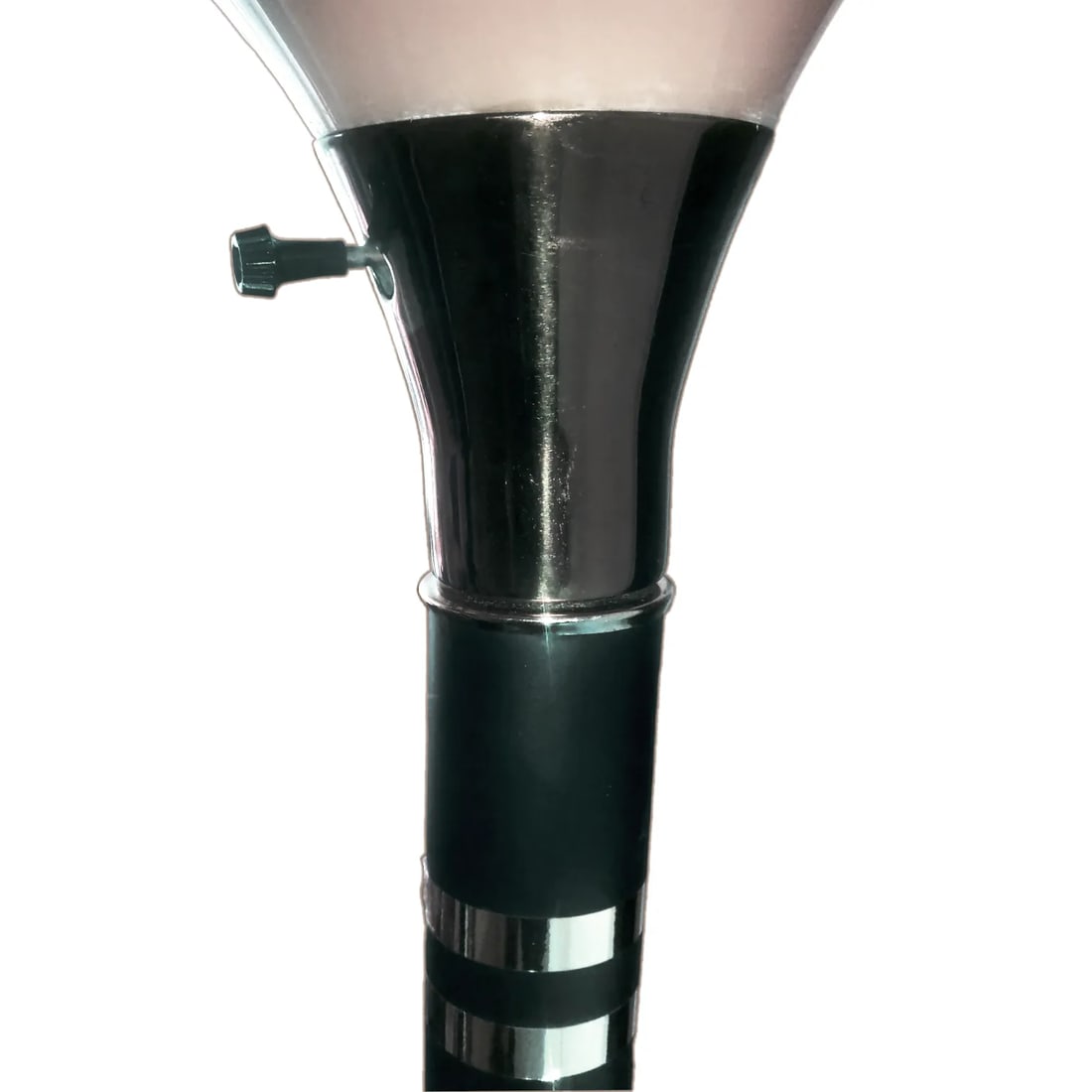 Post Modern Black Metal and and Brass Torchiere Floor Lamp - 4