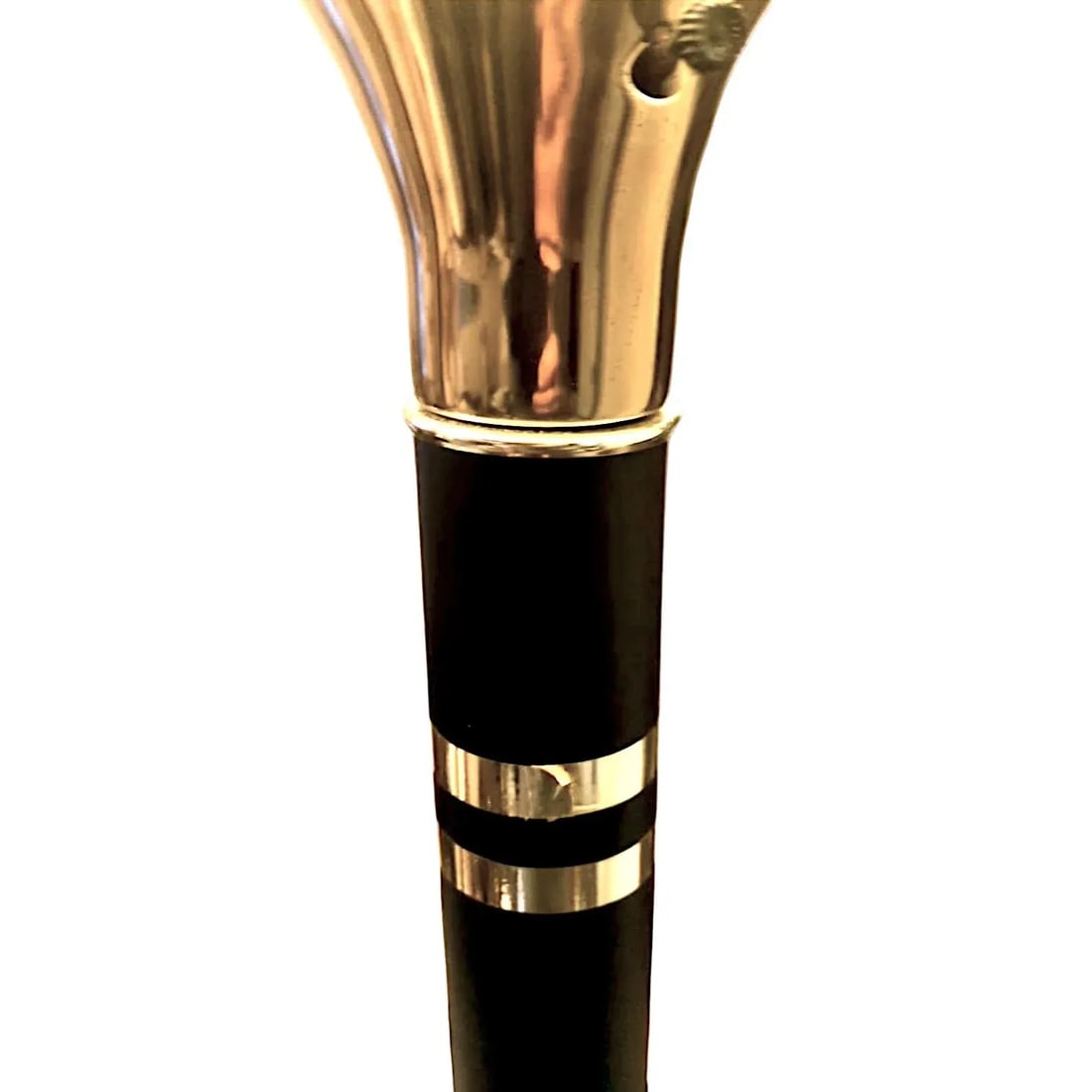 Post Modern Black Metal and and Brass Torchiere Floor Lamp - 5