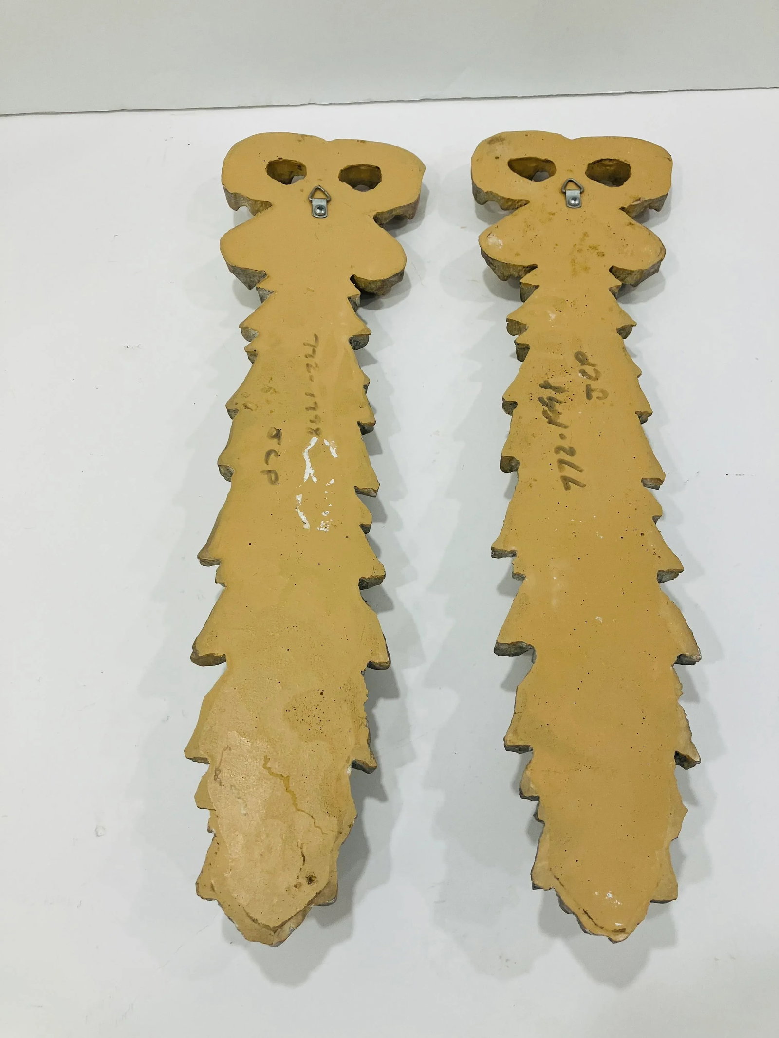 Pair of 1990s Faux Bois & Pickled Decorative Carvings - 3