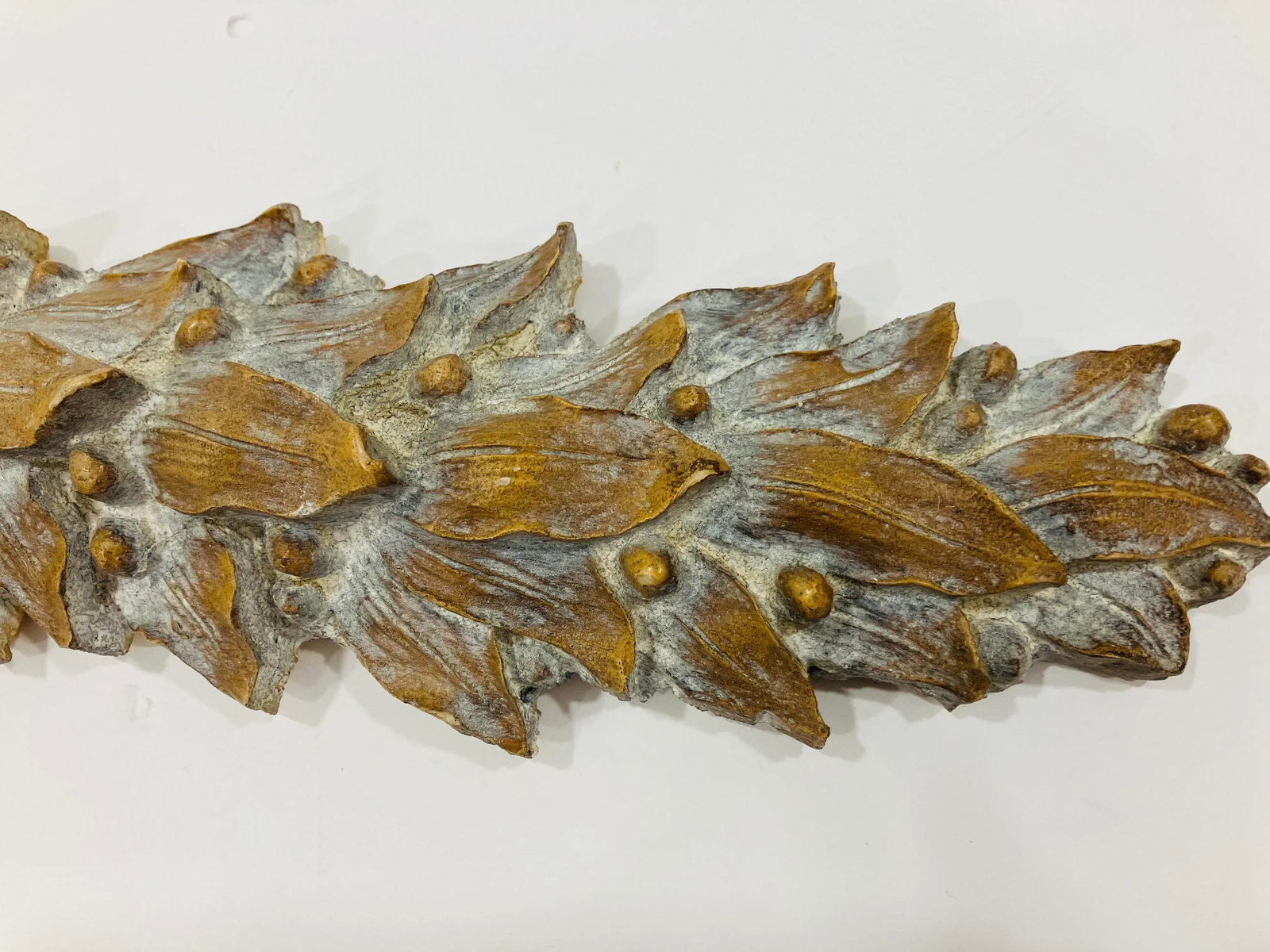 Pair of 1990s Faux Bois & Pickled Decorative Carvings - 4