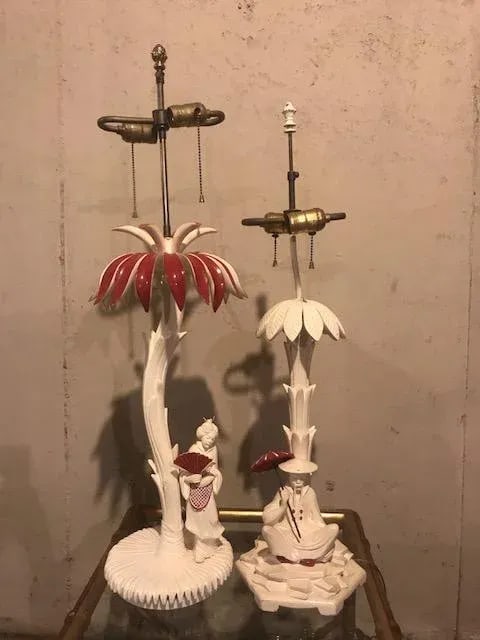 1960s Vintage Hollywood Regency Chinoiserie Style Lacquered Lamps - a Pair - 13