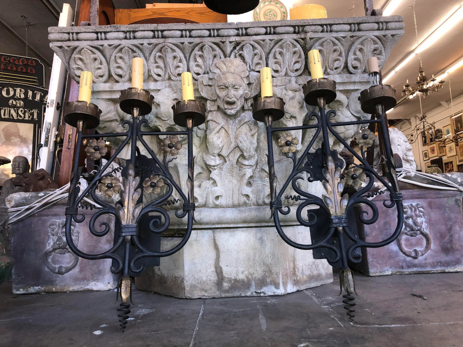 1920s Spanish Revival Mediterranean Sconces - a Pair - 9