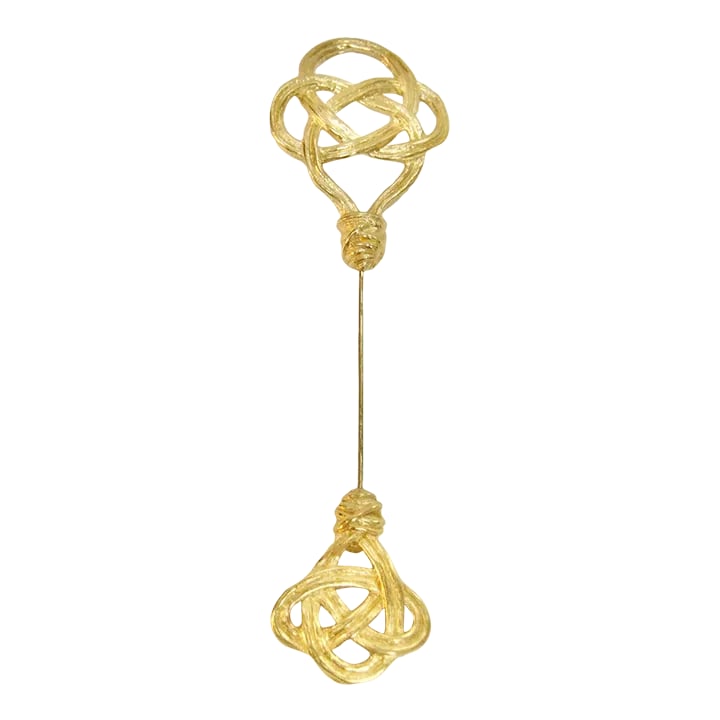 Vintage Givenchy Large Gold-Plated Infinity Motif Stick Pin: This is part of Chairish's Costume Jewelry assortment. Stunning vintage Givenchy huge gold-plated infinity -motif stick pin. Signed, "Givenchy, Paris, Nw York" From my private secure collection, This