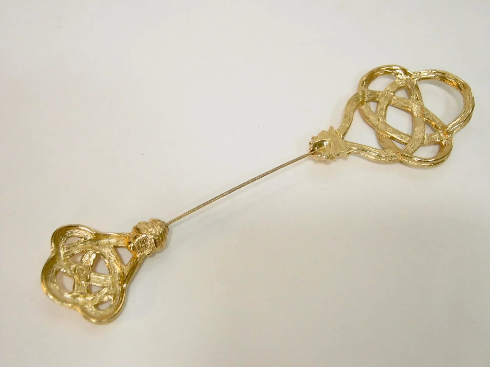 Vintage Givenchy Large Gold-Plated Infinity Motif Stick Pin - 2