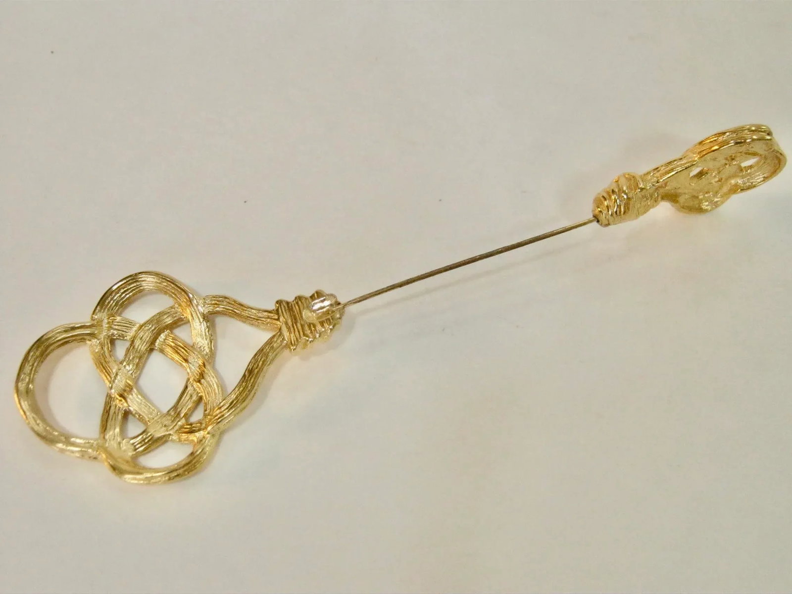 Vintage Givenchy Large Gold-Plated Infinity Motif Stick Pin - 5