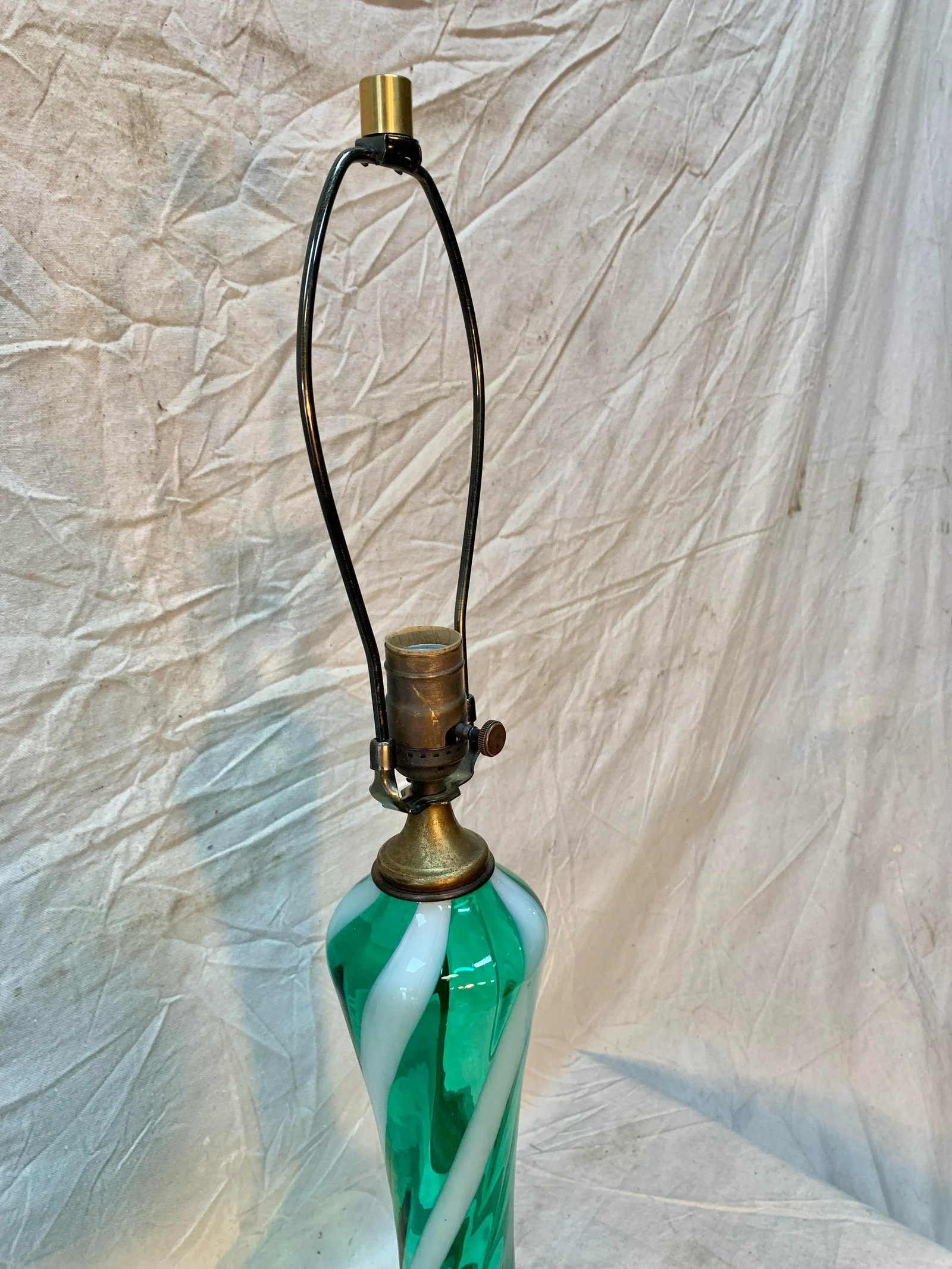 Mid 20th Century Murano Swirl Glass Table Lamp - 6