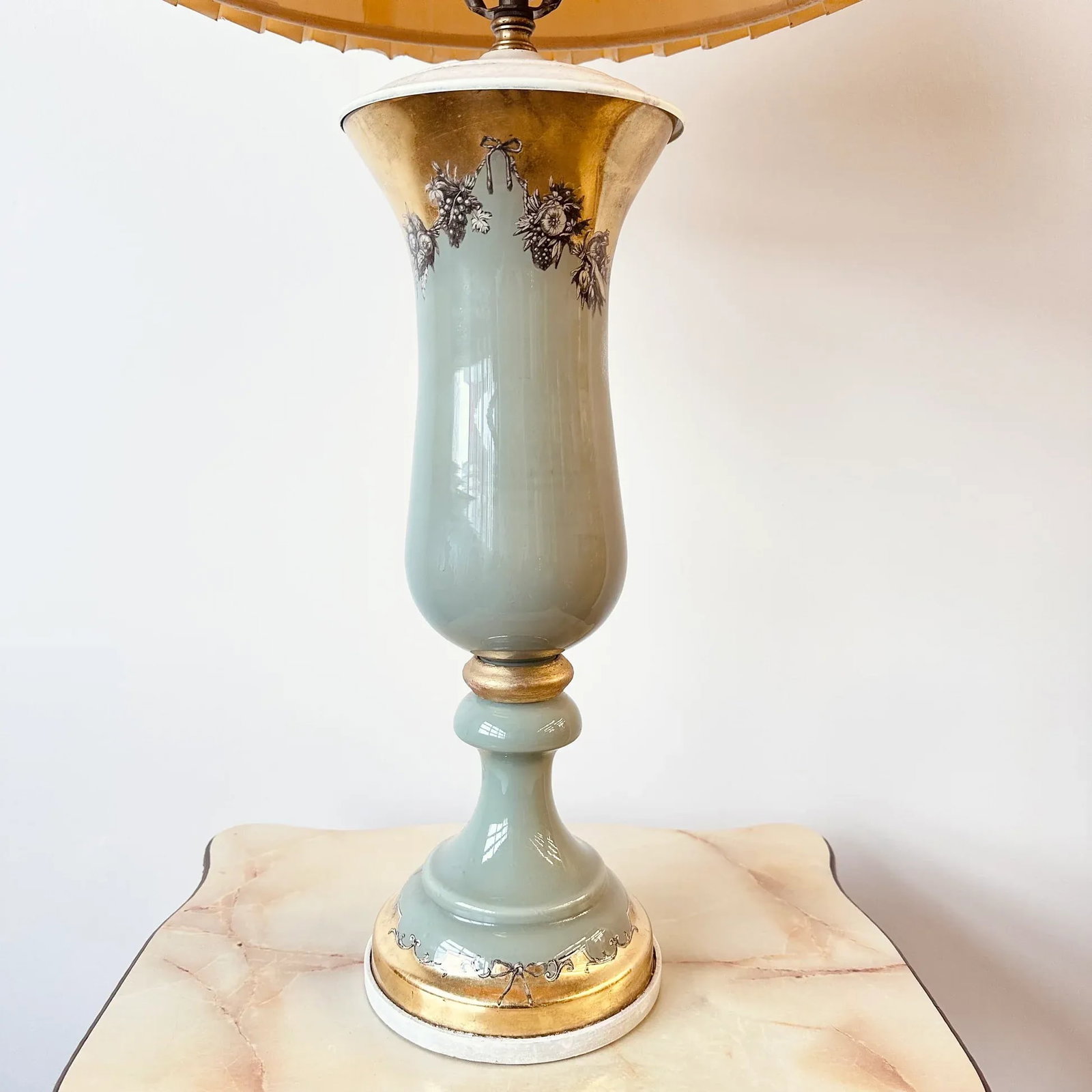 Antique Fornasetti Style Reverse Paint Lamp - 2
