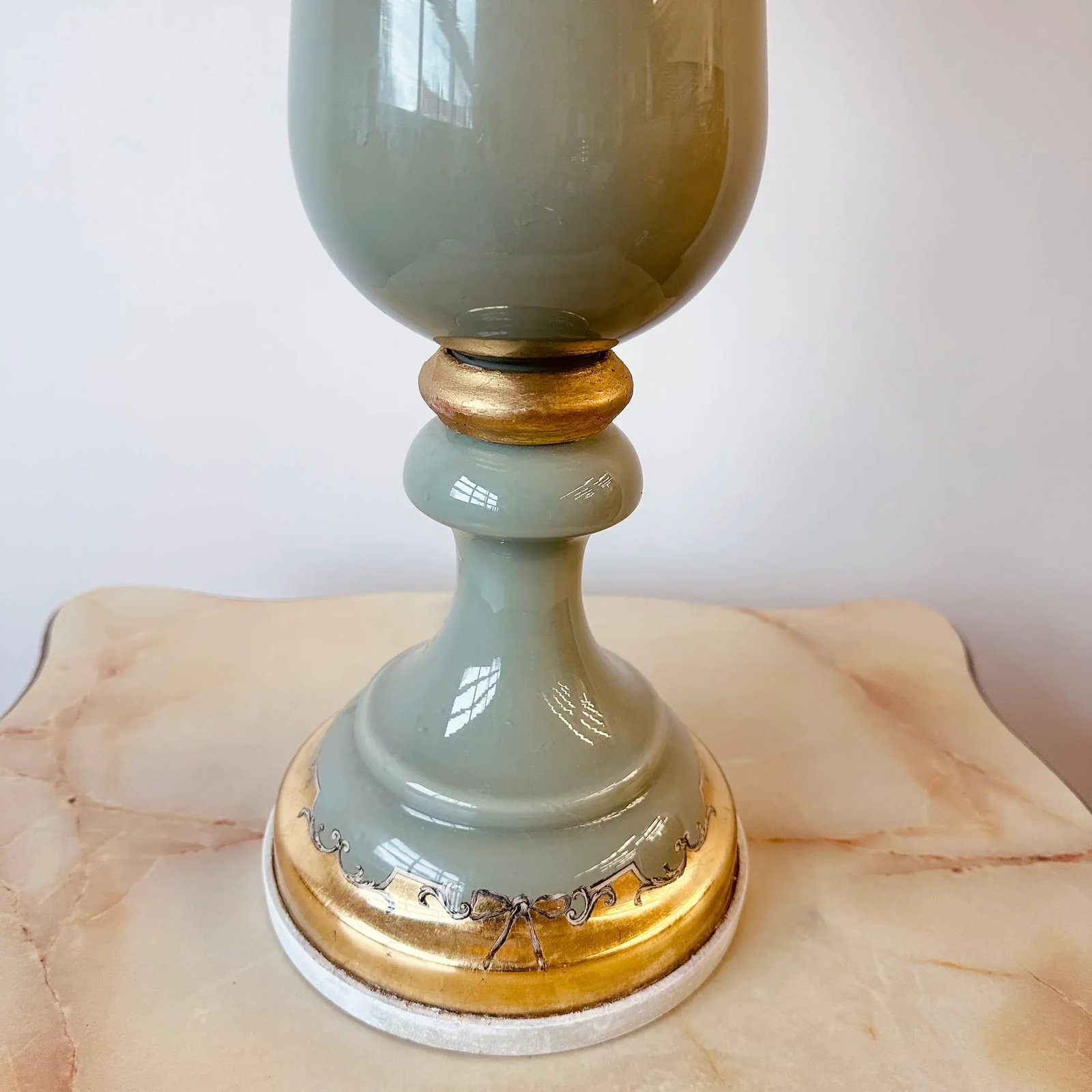 Antique Fornasetti Style Reverse Paint Lamp - 6