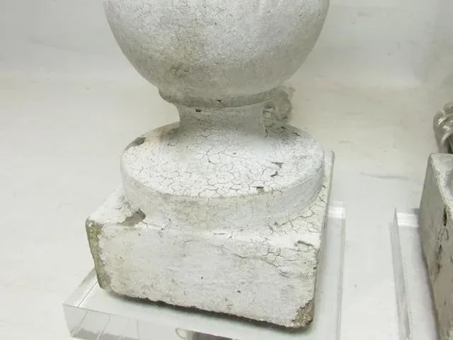 Pair of Antique Crusty Paint Column Lamps - 5
