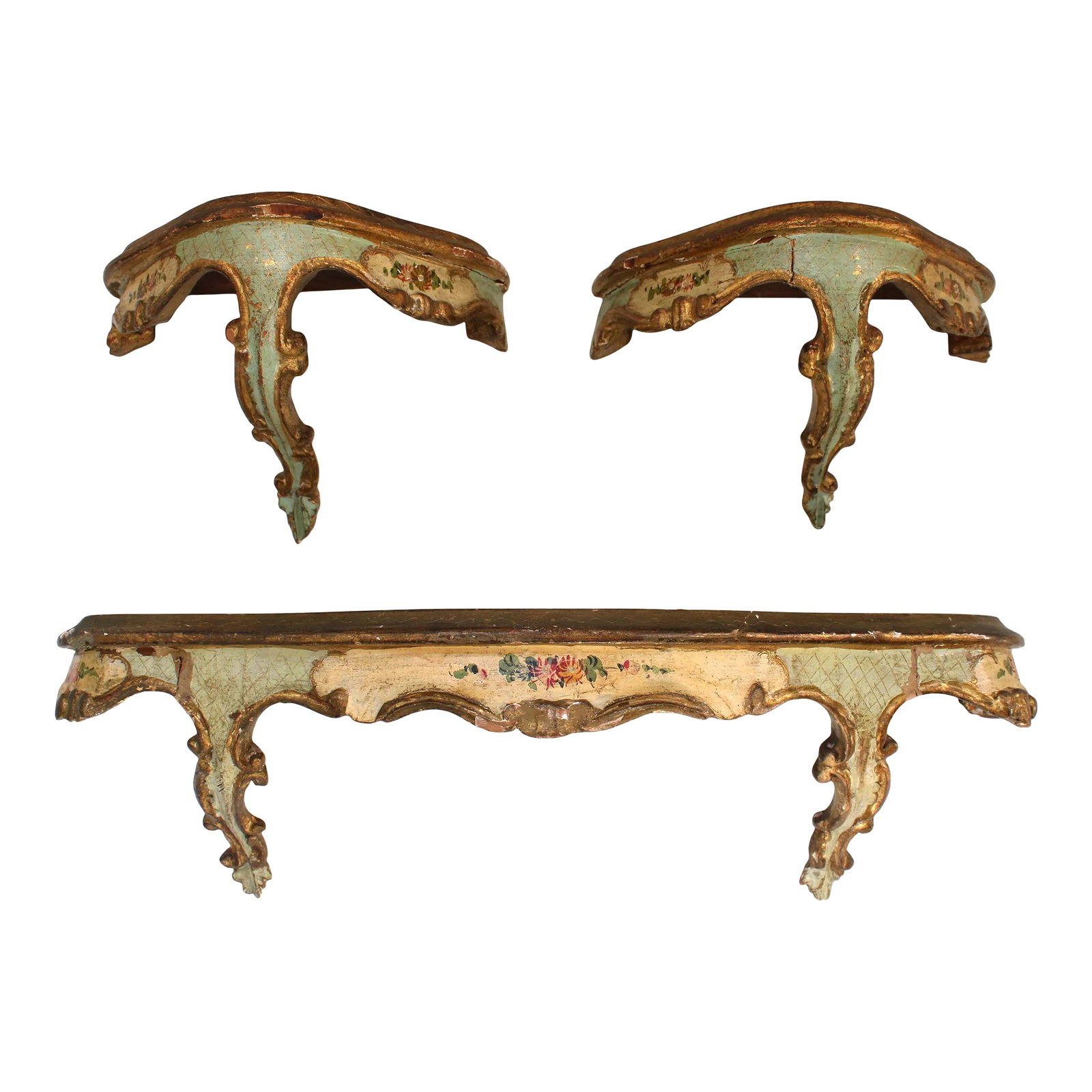 1910 "Made in Italy"Venetian Florentine Carved Giltwood Wall Brackets (1 of 5)