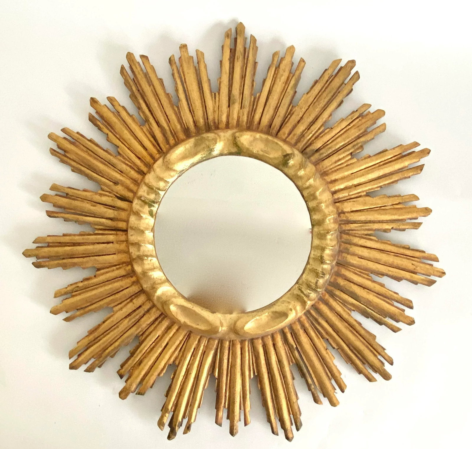 1940s French Gold Sunburst Mirror - 5