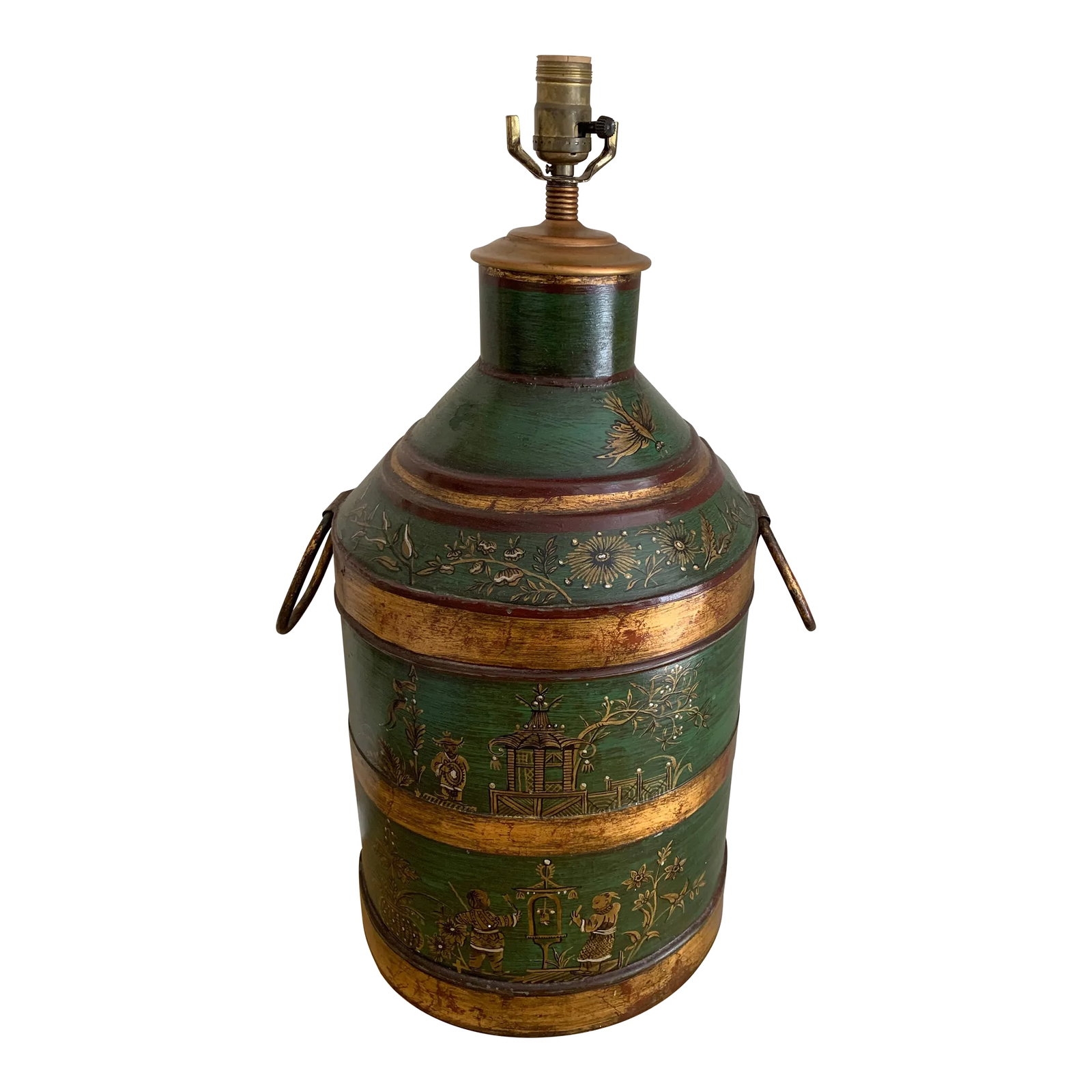 Vintage English Export Hand Painted Tole Table Lamp (1 of 7)