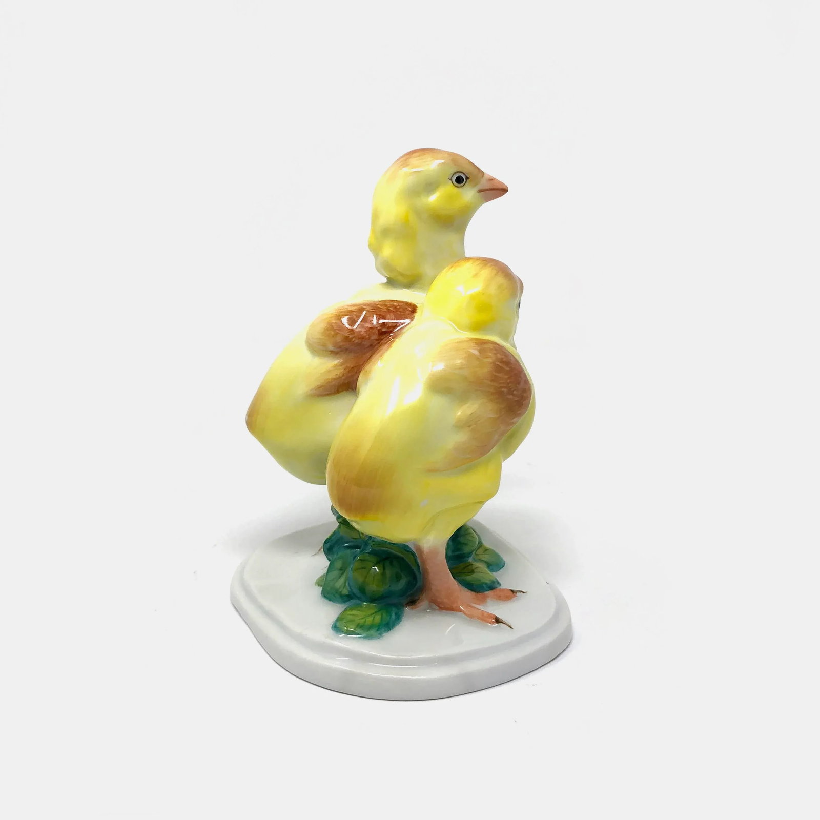 Late 20th Century Herend Pair of Yellow Chicks Handpainted Porcelain Figurine - 2