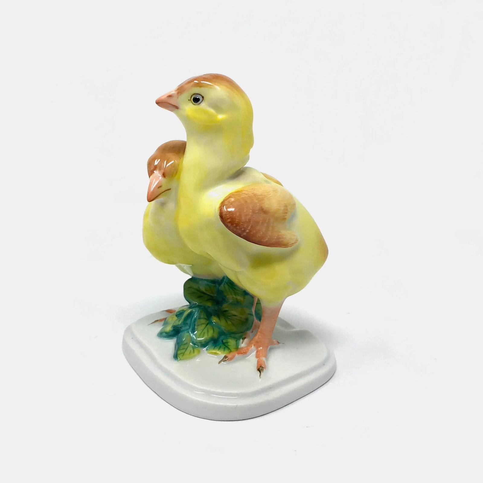 Late 20th Century Herend Pair of Yellow Chicks Handpainted Porcelain Figurine - 3