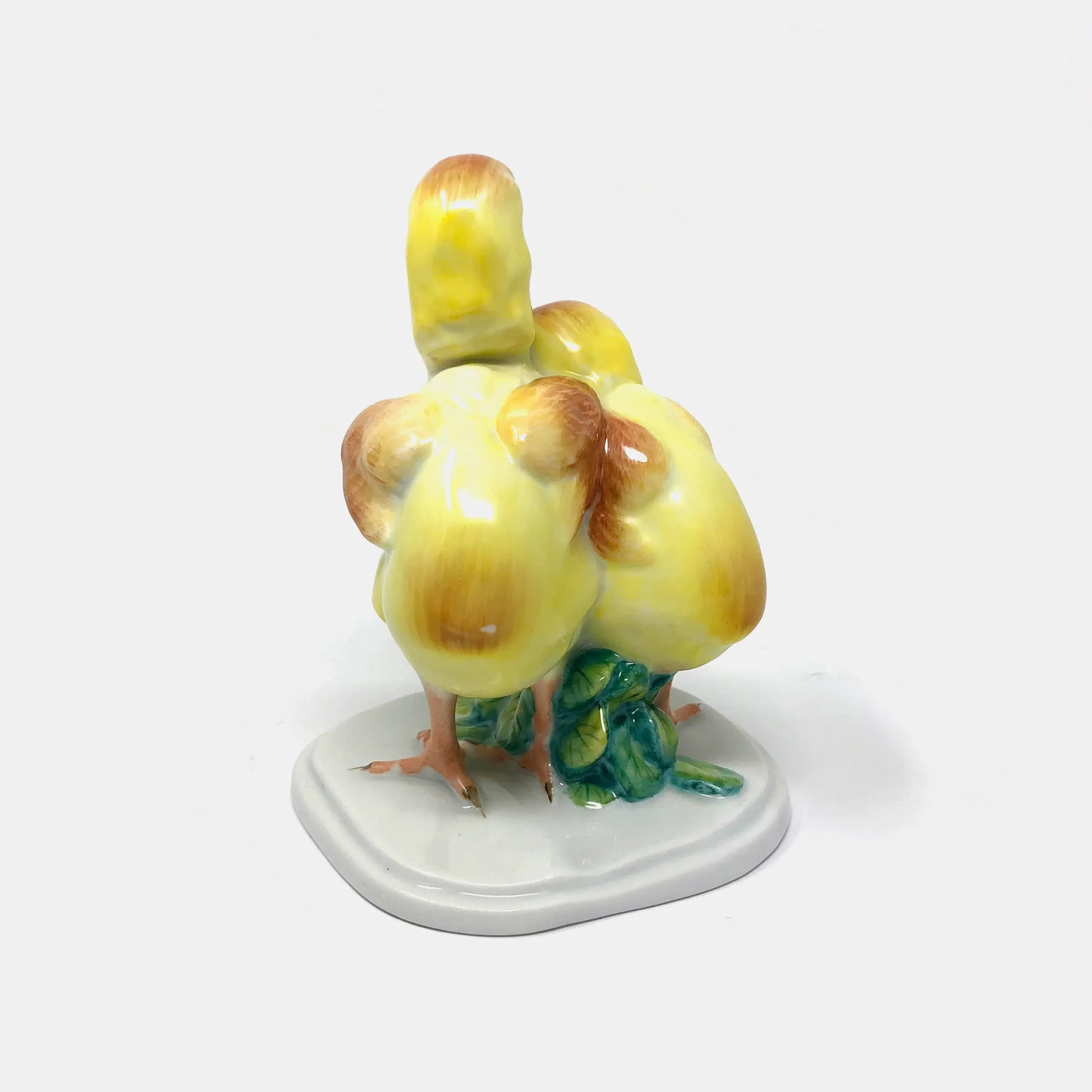 Late 20th Century Herend Pair of Yellow Chicks Handpainted Porcelain Figurine - 4