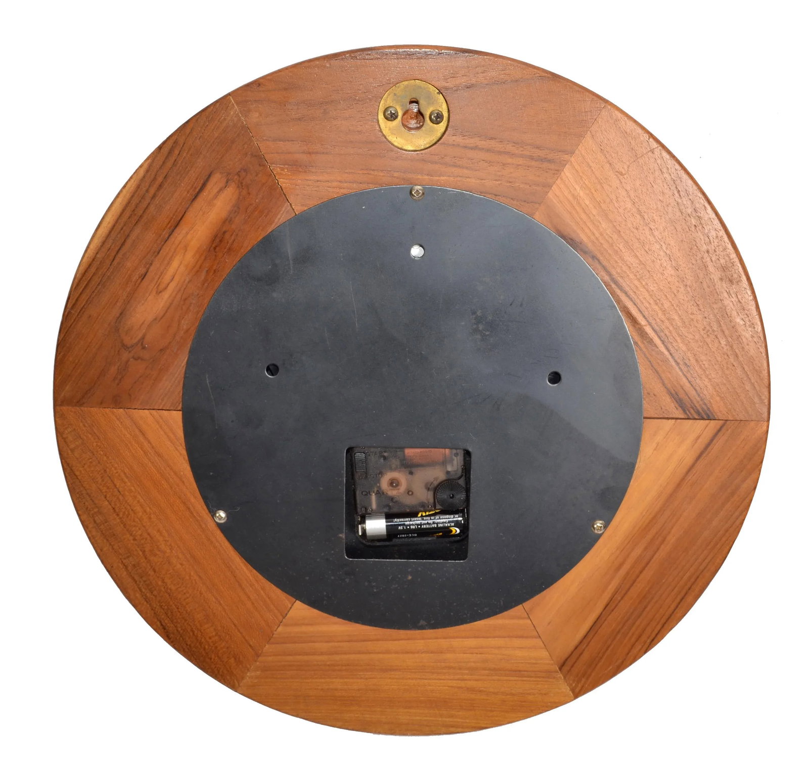 1960s Nautical Porthole Quartz Clock Weather Station Barometer Brass Oak Wood - 10