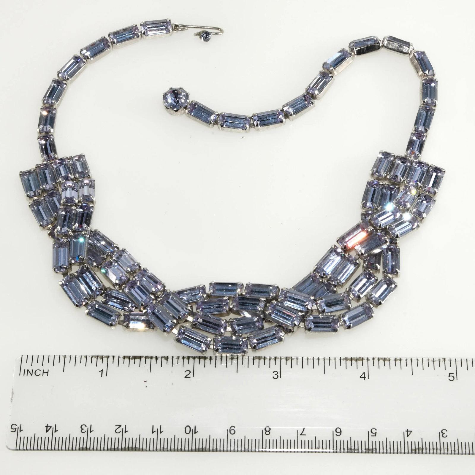 Weiss Braided Necklace Alexandrite Rhinestones - 4