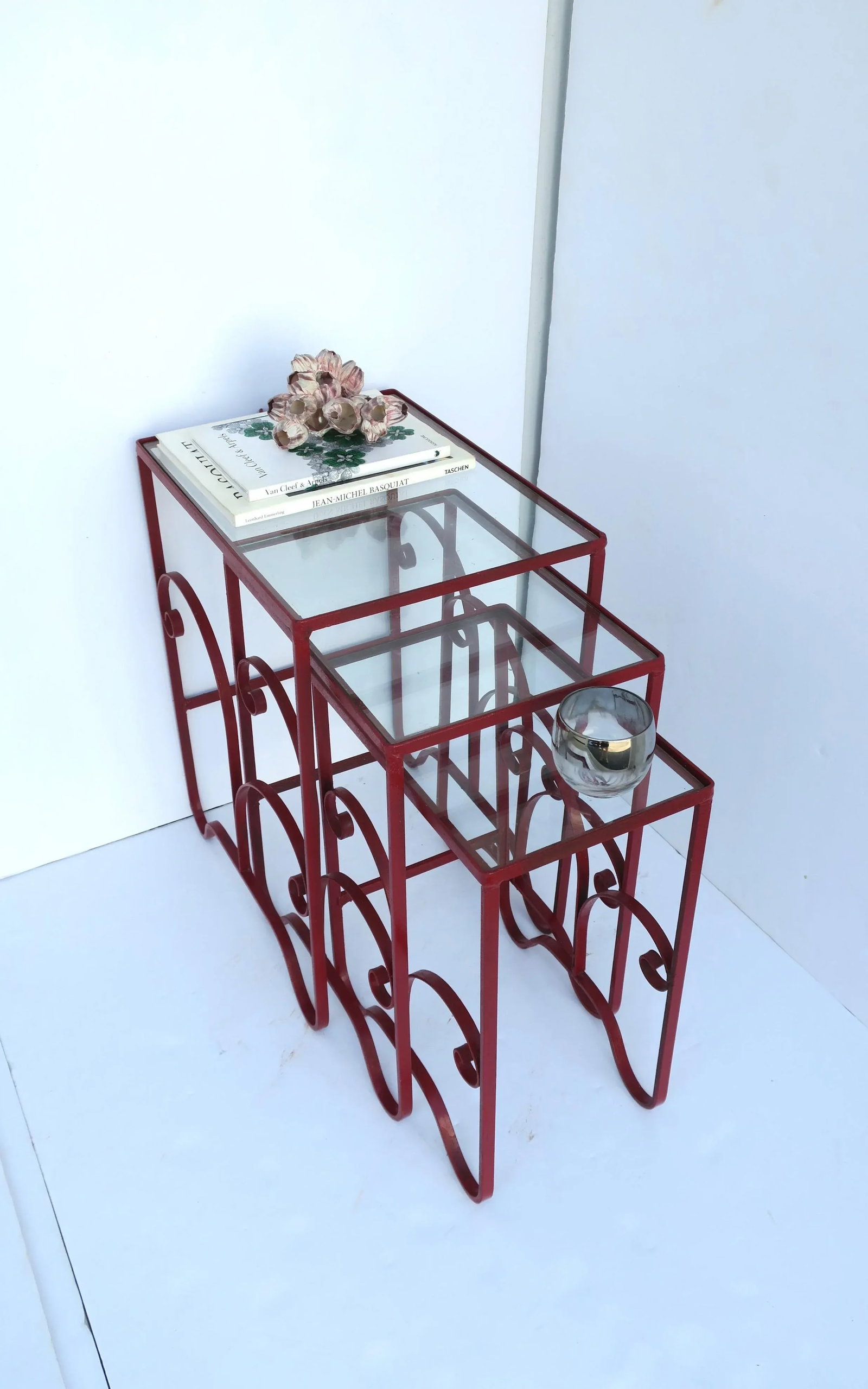 Nesting End Side Drinks Tables Outdoor Garden, Set of 3 - 7