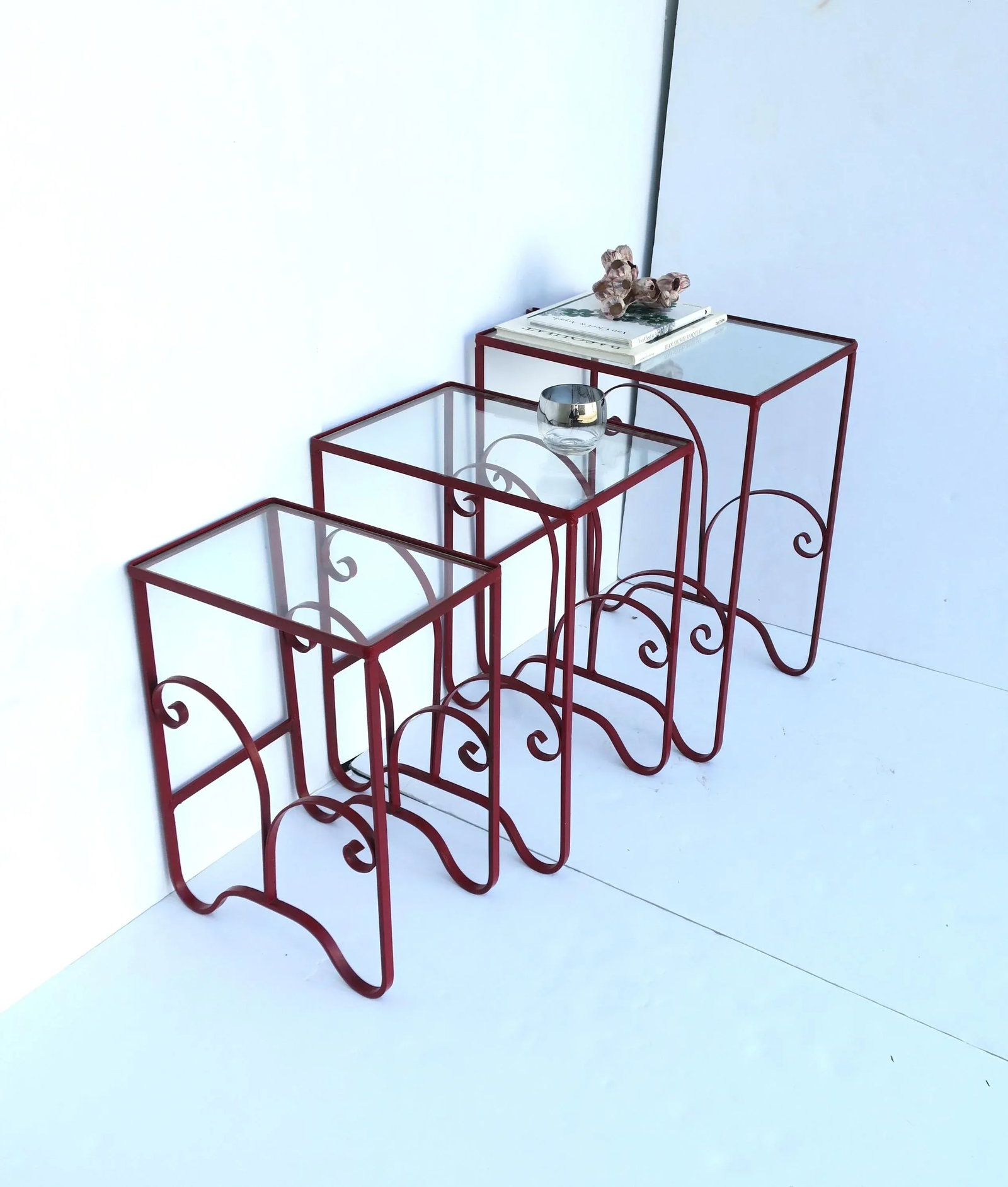 Nesting End Side Drinks Tables Outdoor Garden, Set of 3 - 8