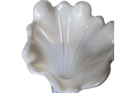 Mid-Century Modern White Glass Vase - 5