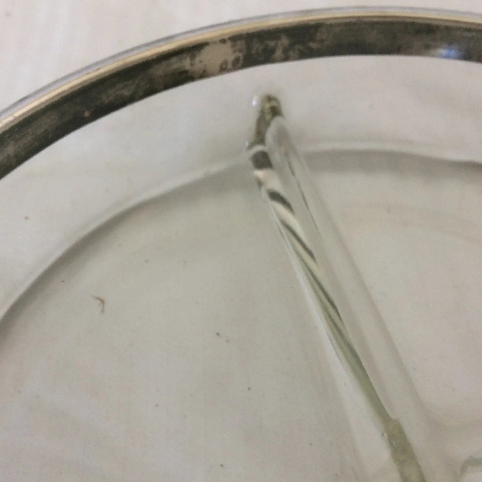 Mid-Century Modern Dorothy Thorpe Silver Rim Divided Dish - 11