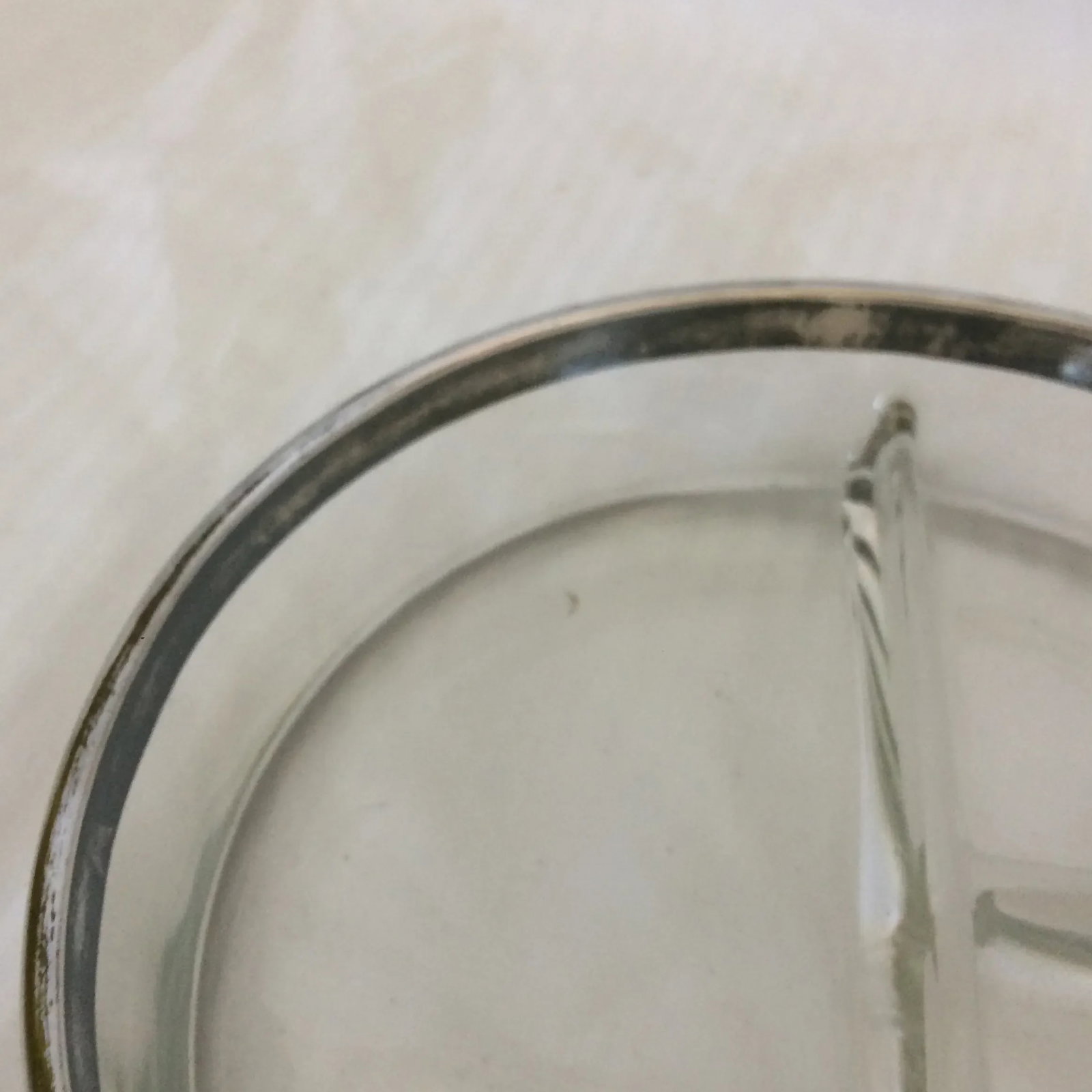 Mid-Century Modern Dorothy Thorpe Silver Rim Divided Dish - 8