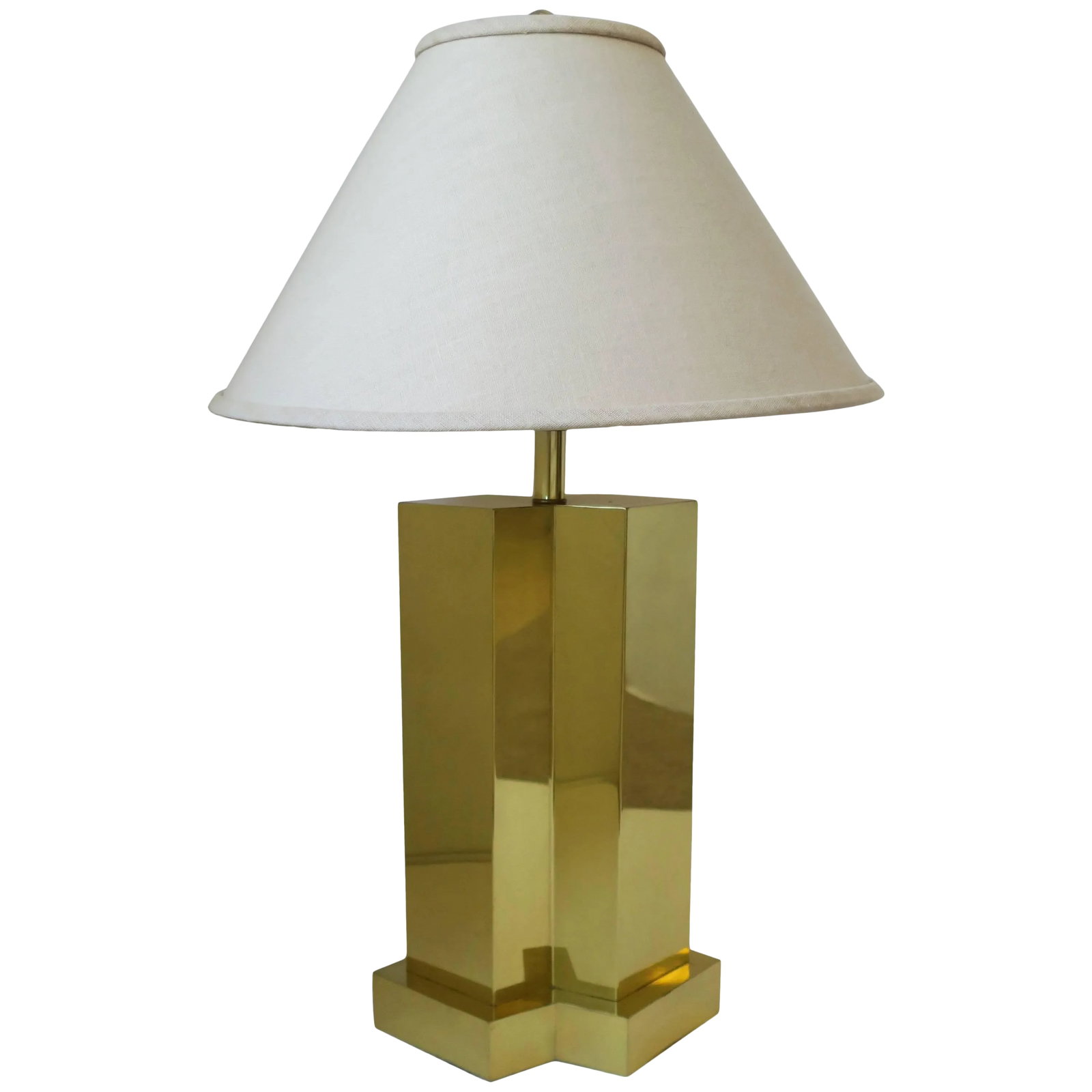 Modern Brass Table Lamp in the Style of Designer Paul Evans Ca. 1970s (1 of 11)
