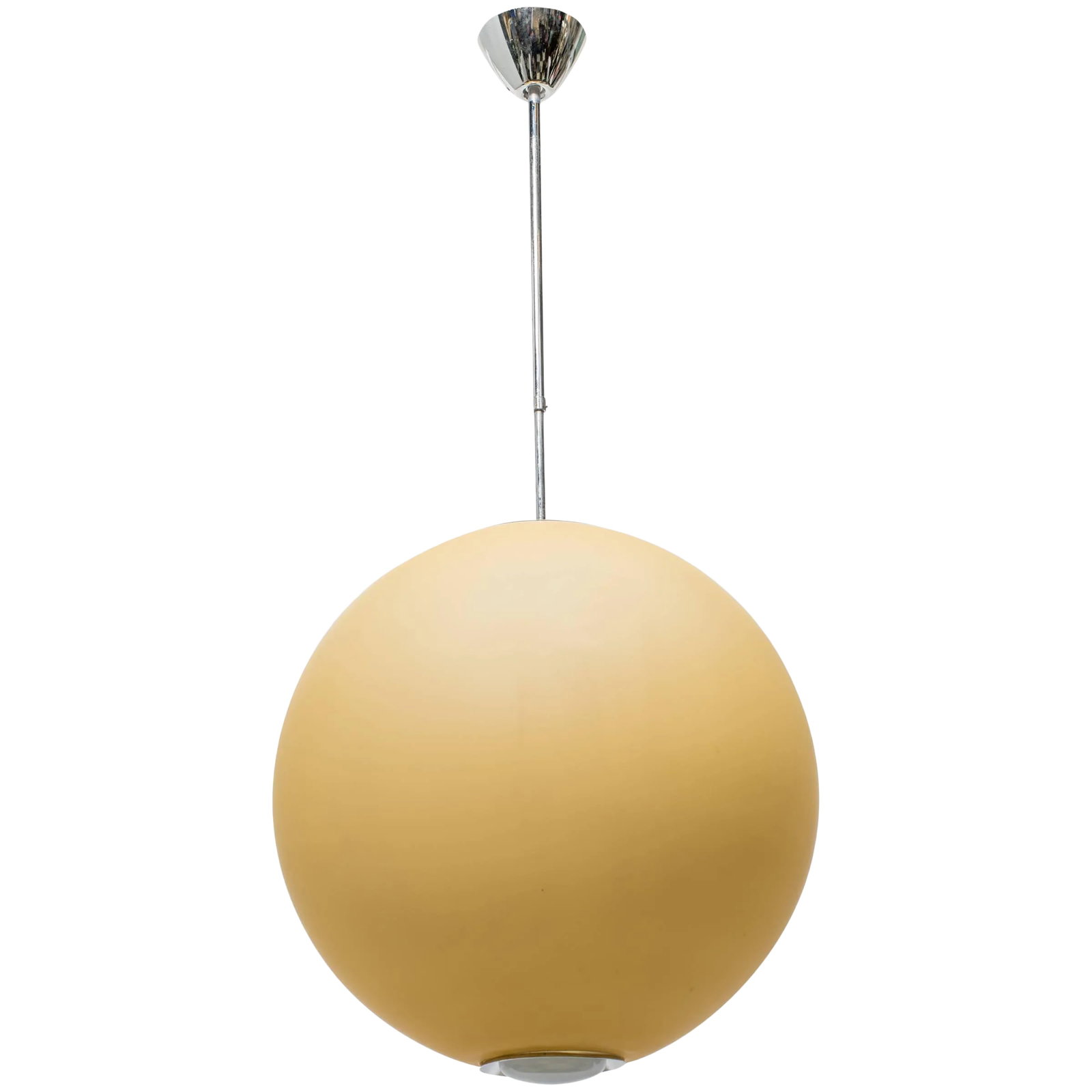 1960s Glass Orb Chandelier: 1960s glass orb chandelier. Condition: Alterations: Original Condition Unaltered Imperfections: Some Imperfections Condition Notes: Good Lamp has original wiring. Needs to be rewired. Rewiring