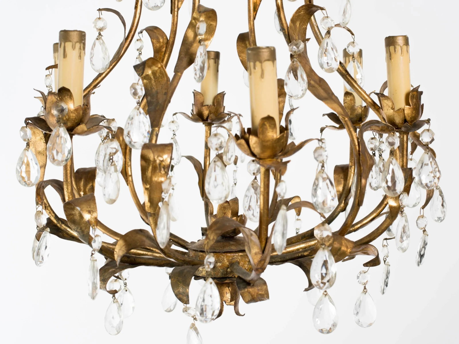 Gilt Metal and Crystal Chandelier - 3