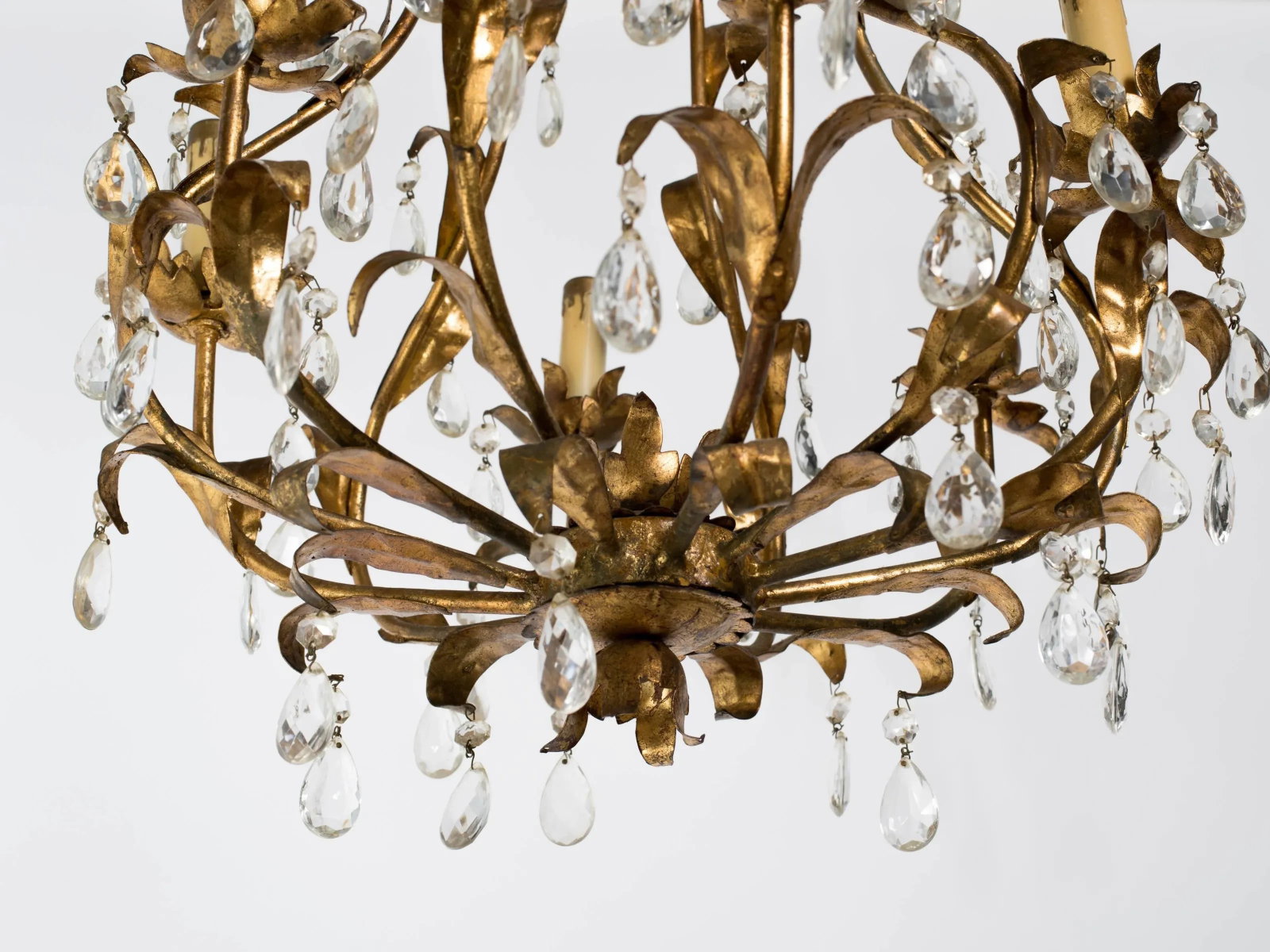 Gilt Metal and Crystal Chandelier - 4