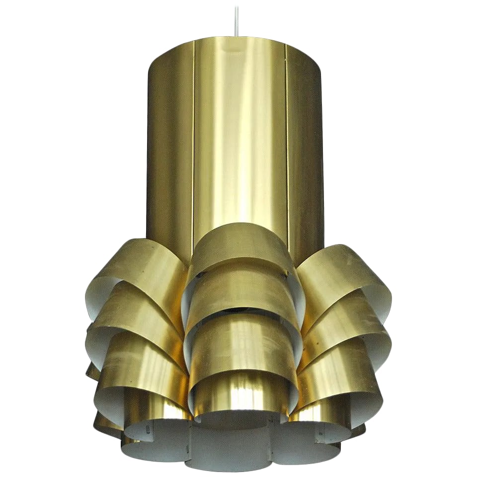 Large Pendant by Hans Agne Jakobsson: Large pendant by Hans Agne Jakobsson, Sweden, Circa 1960th. Polished brass shade with single Edison style socket. Existing European wiring, rewiring available. Condition: Alterations: Original