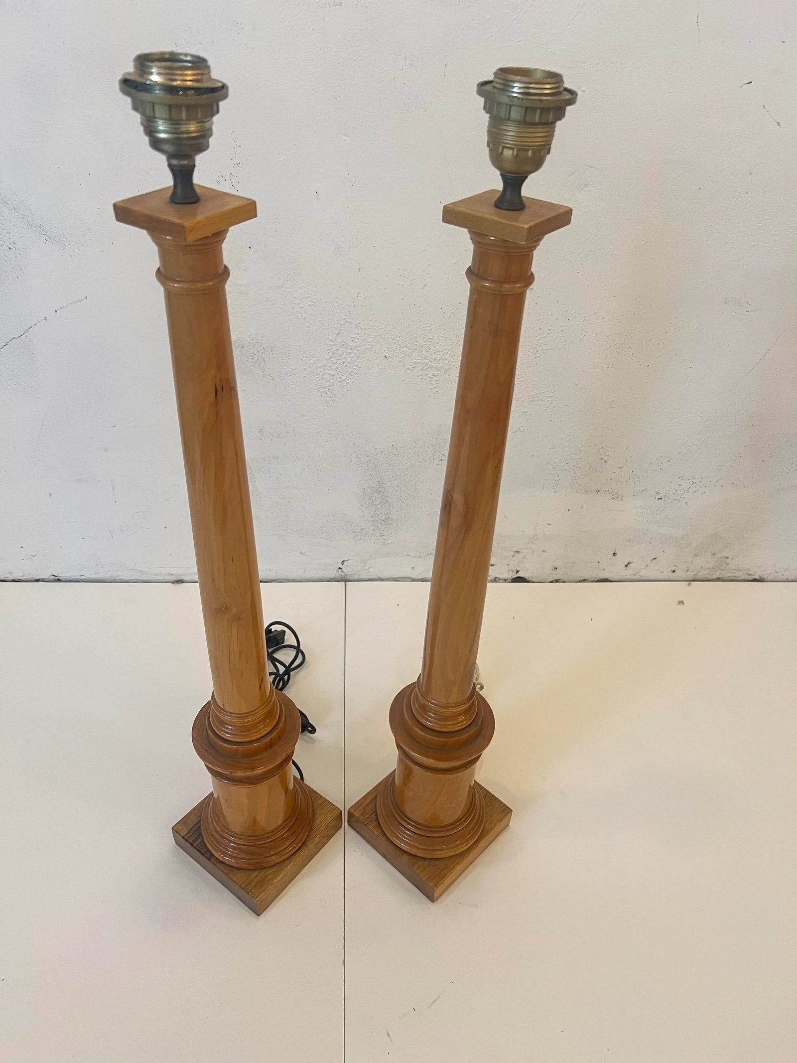 Fornasetti Wooden Column Table Lamps - 2