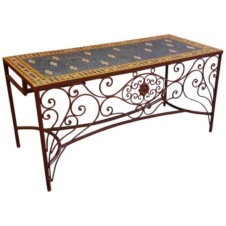 Moroccan Rectangular Mosaic Work Desk (1 of 11)