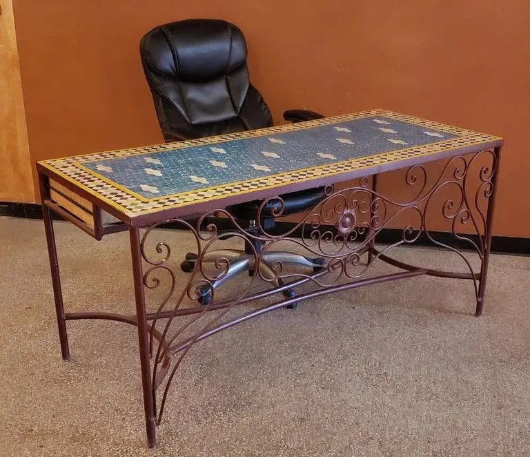 Moroccan Rectangular Mosaic Work Desk - 2