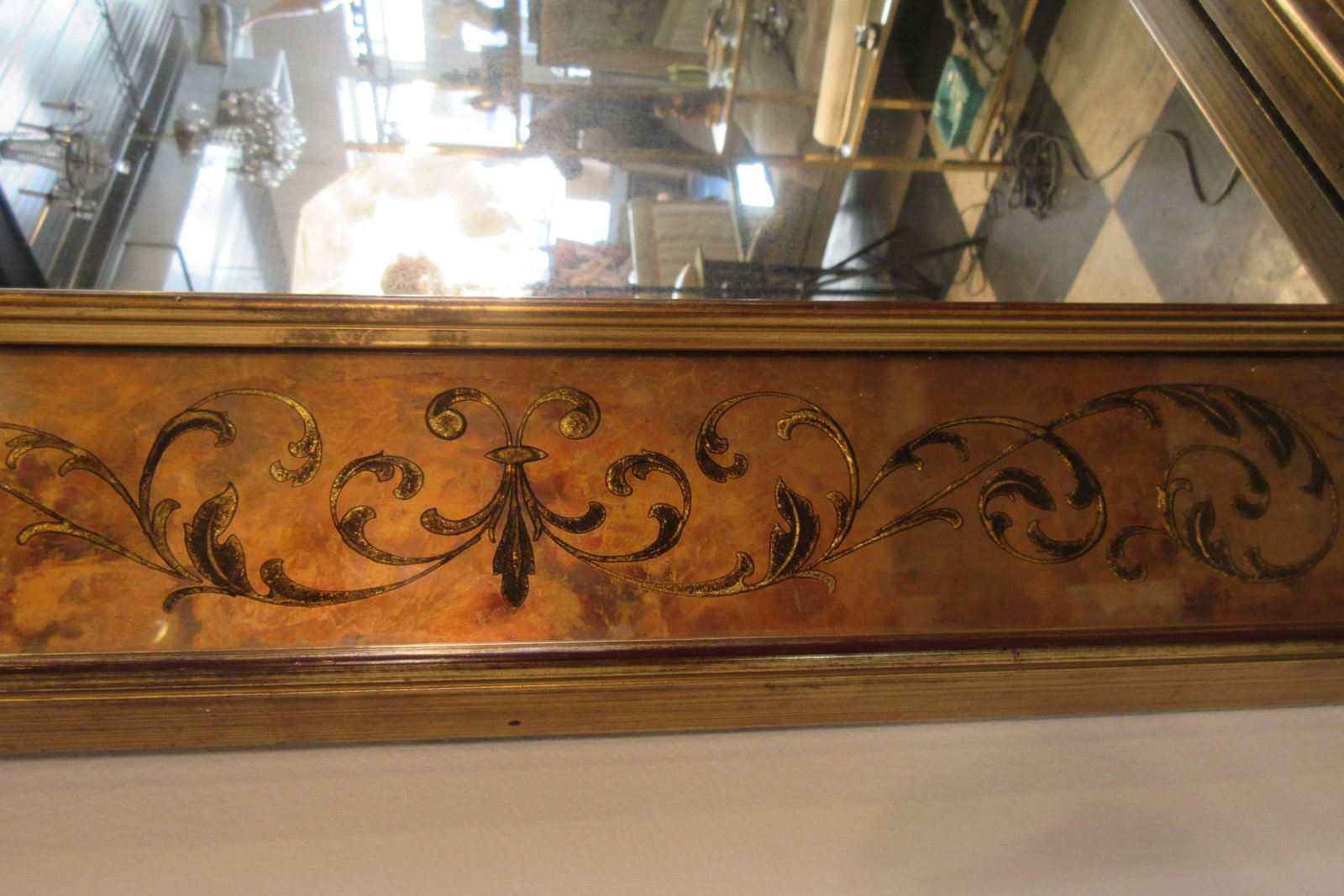 1960s French Reverse Painted Mirror - 6