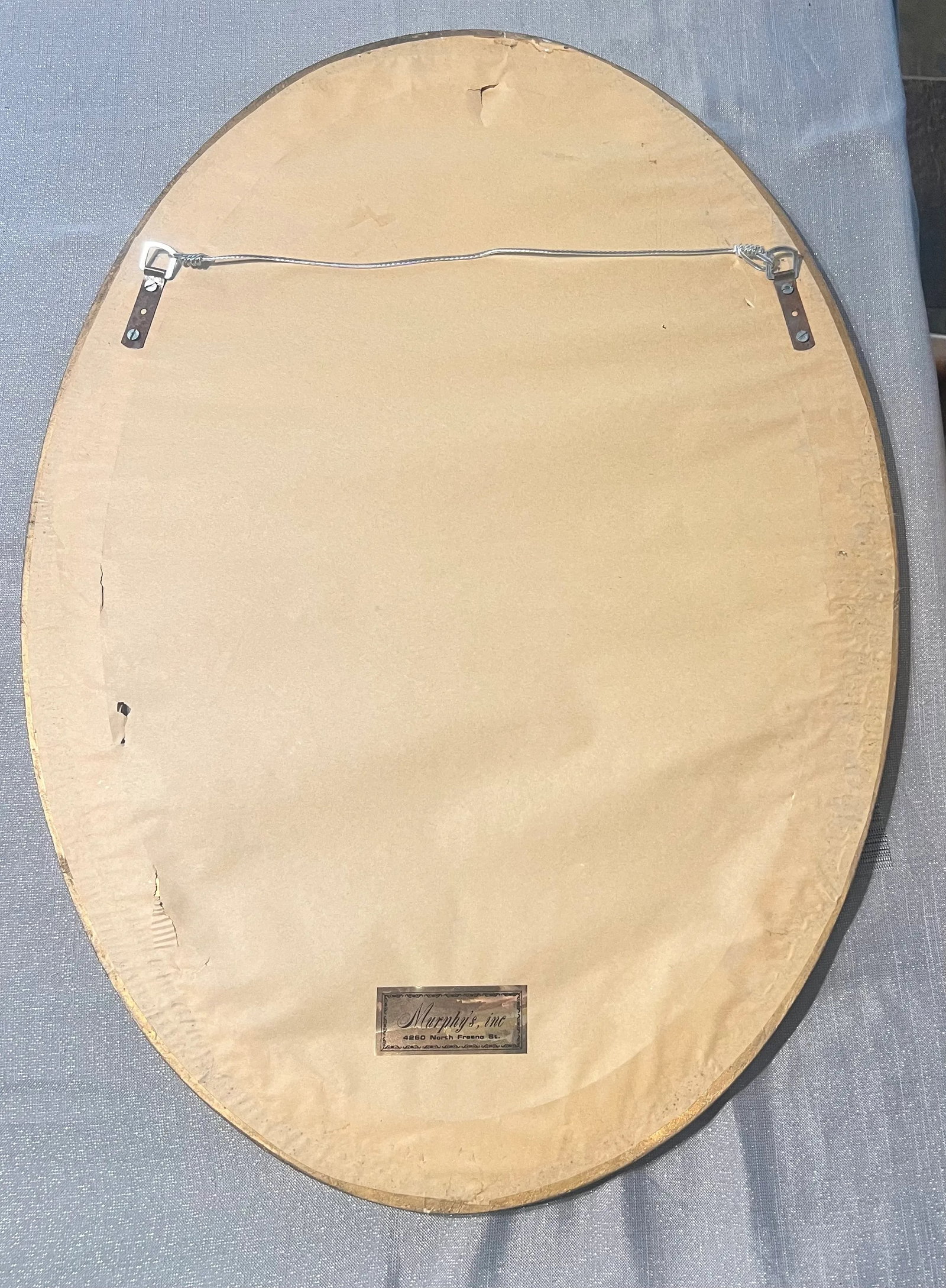 1950's-1960's Mid-Century-Pair of Giltwood and Gesso Oval Wall Mirrors Vanity Mirrors Bathroom Mirro - 10