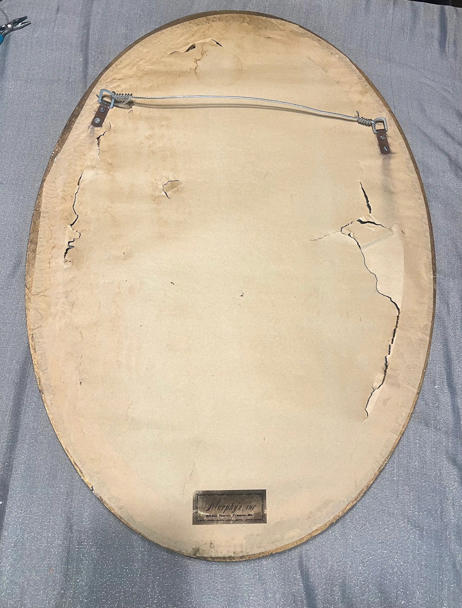 1950's-1960's Mid-Century-Pair of Giltwood and Gesso Oval Wall Mirrors Vanity Mirrors Bathroom Mirro - 11