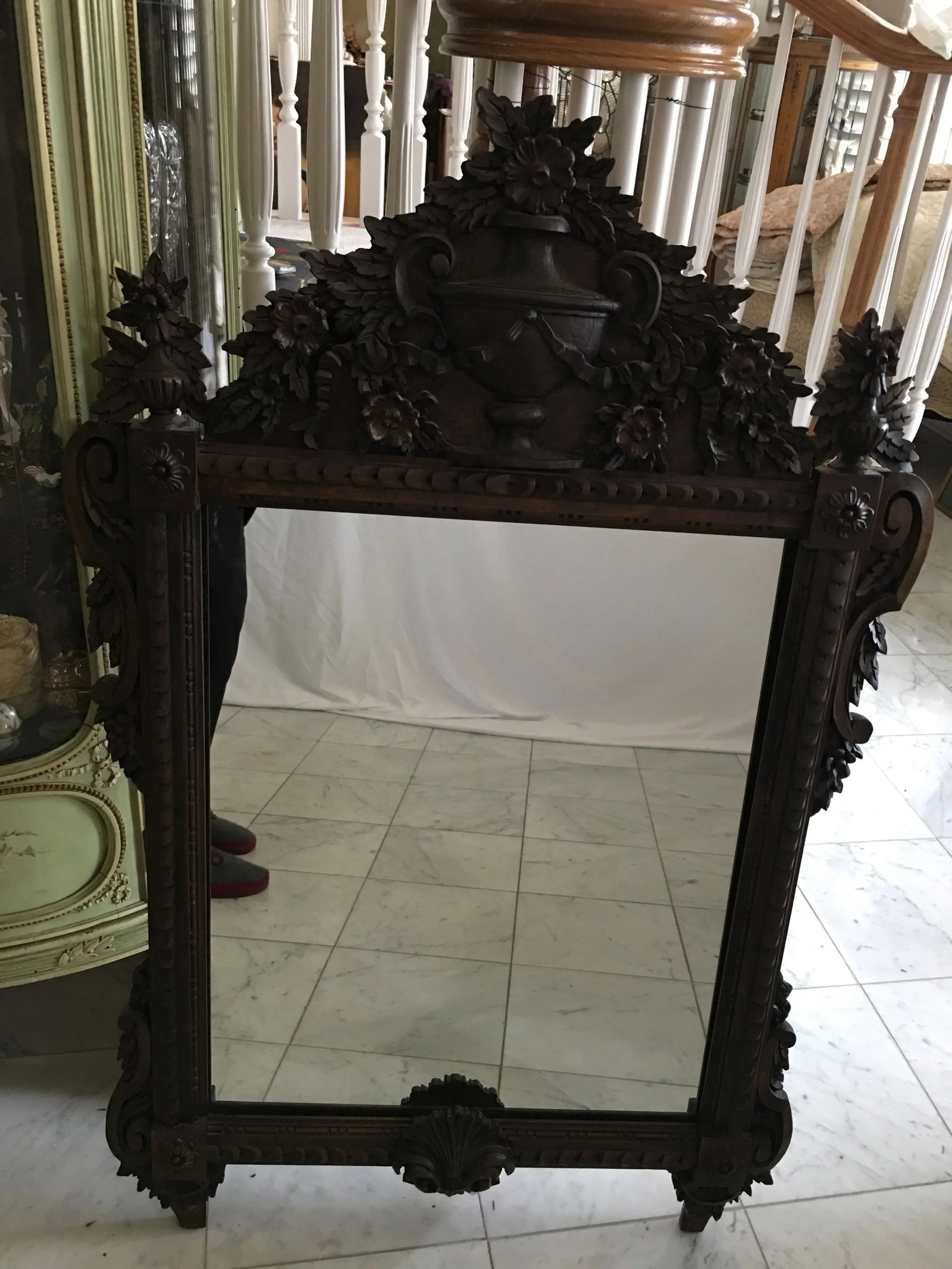 1960s LaBarge Italian Carved Wall Mirror - 13